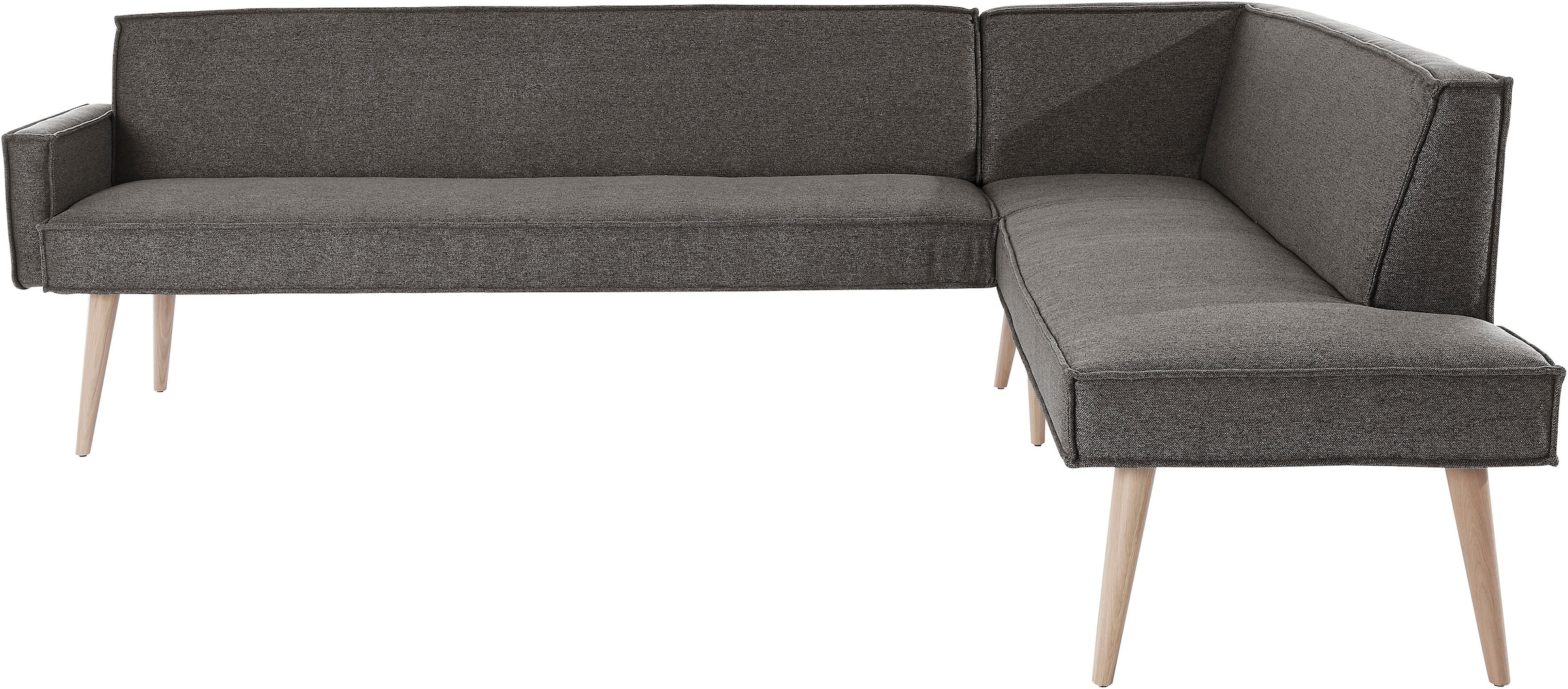 exxpo - sofa fashion Eckbank »Lungo, moderne Kedernaht, bequem und elegant, hoher Holzfuss«, hochwertige Detailverarbeitung, frei im Raum stellbar