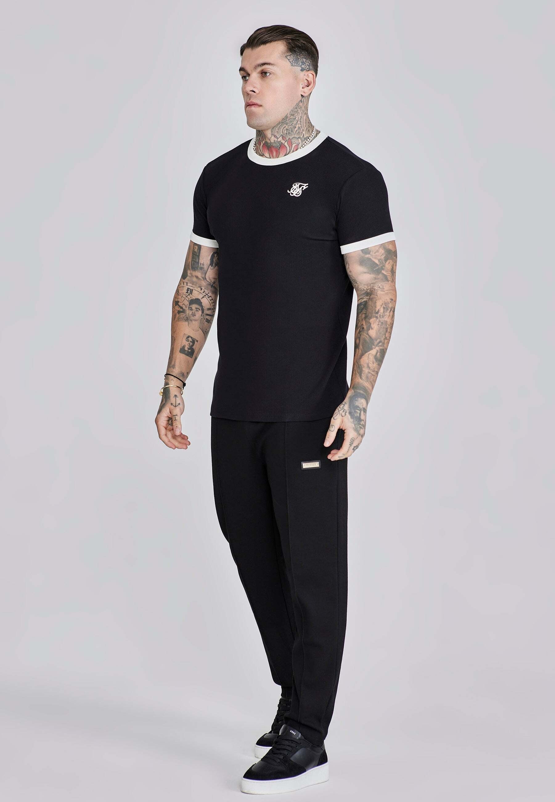 Siksilk T-Shirt »Siksilk T-Shirt Ribbed Ringer T-Shirt«