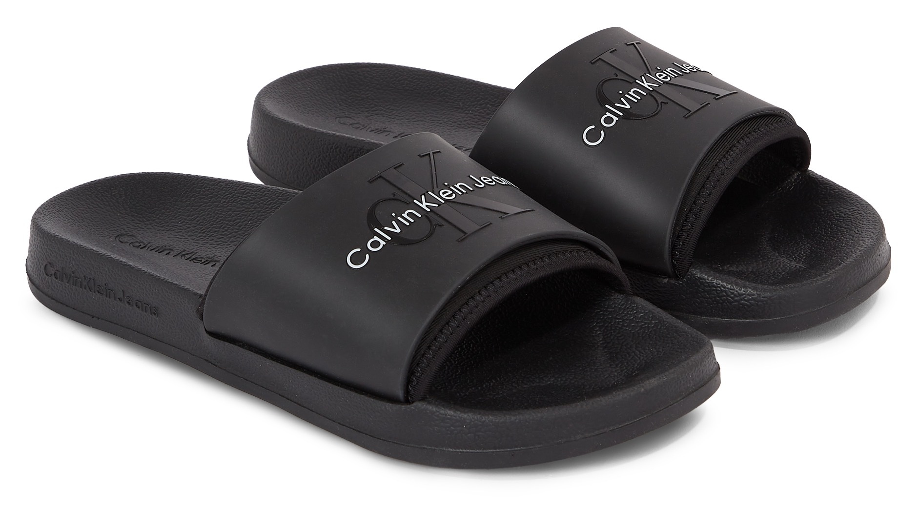 Calvin Klein Jeans Badepantolette »SLIDE MONOGRAM TPU ML WN«, Sommerschuh, Schlappen, Poolslides mit Logoschriftzug