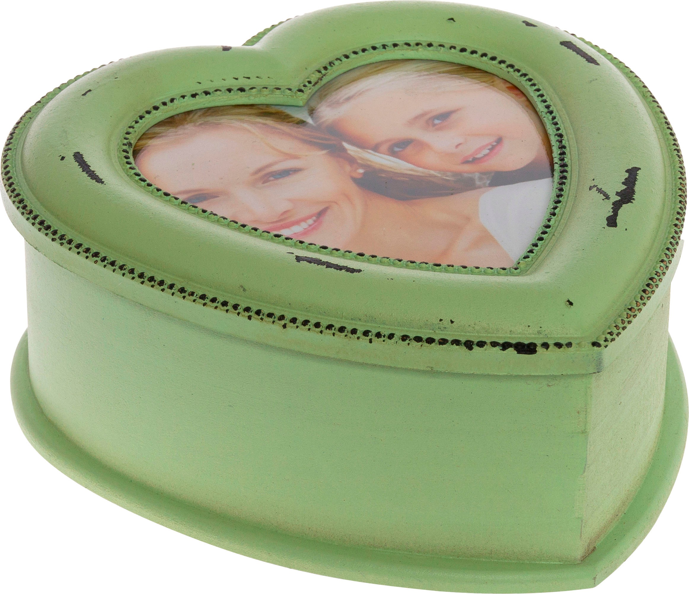 Image of Myflair Möbel & Accessoires Schmuckkasten »Lica, grün«, Herz Form, mit Bilderrahmen, Shabby Optik bei Ackermann Versand Schweiz
