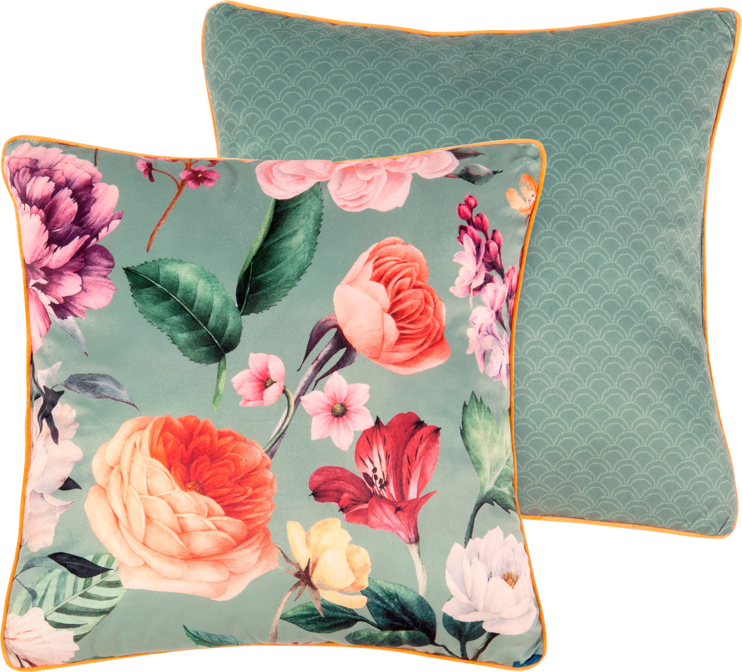 Image of Descanso Dekokissen »Fiori«, (1 St., 1 48x48 cm Dekokissen - Mit biese), mit Biese bei Ackermann Versand Schweiz
