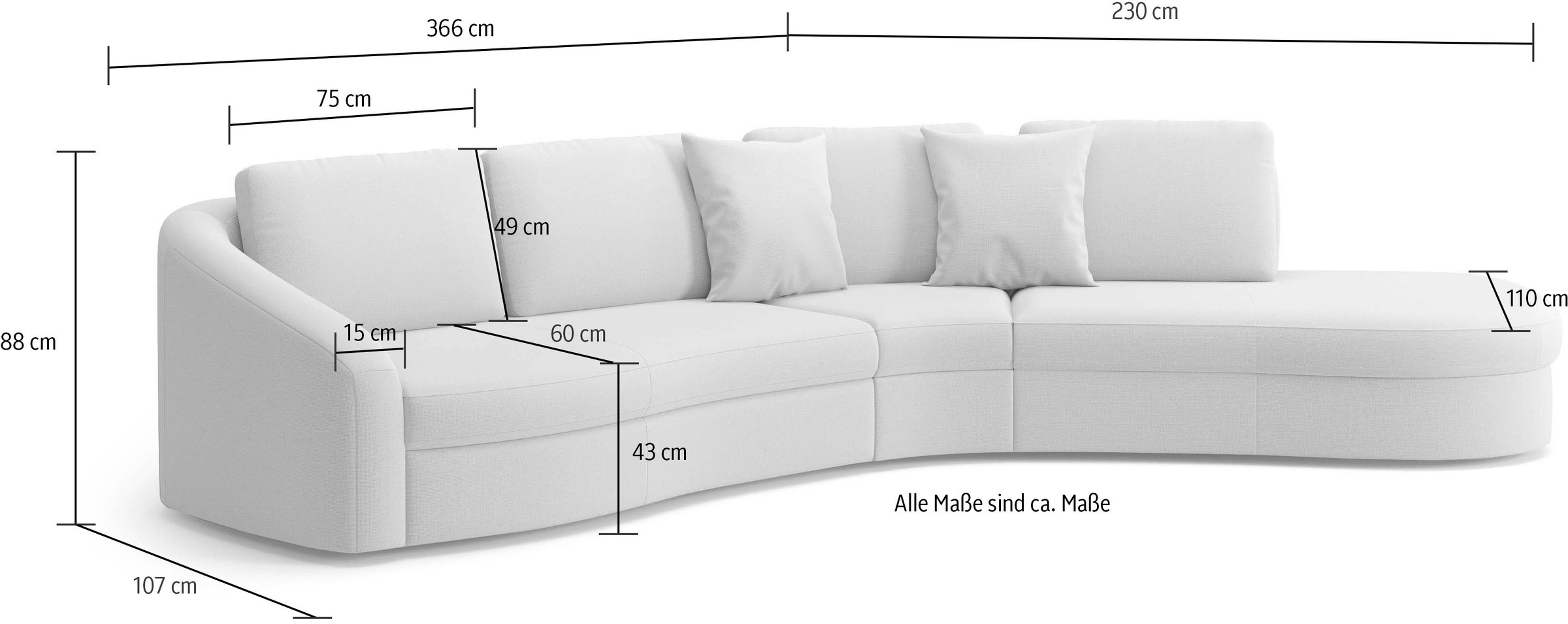 sit&more Ecksofa »Jazz L-Form«, In weiteren Grössen erhältlich