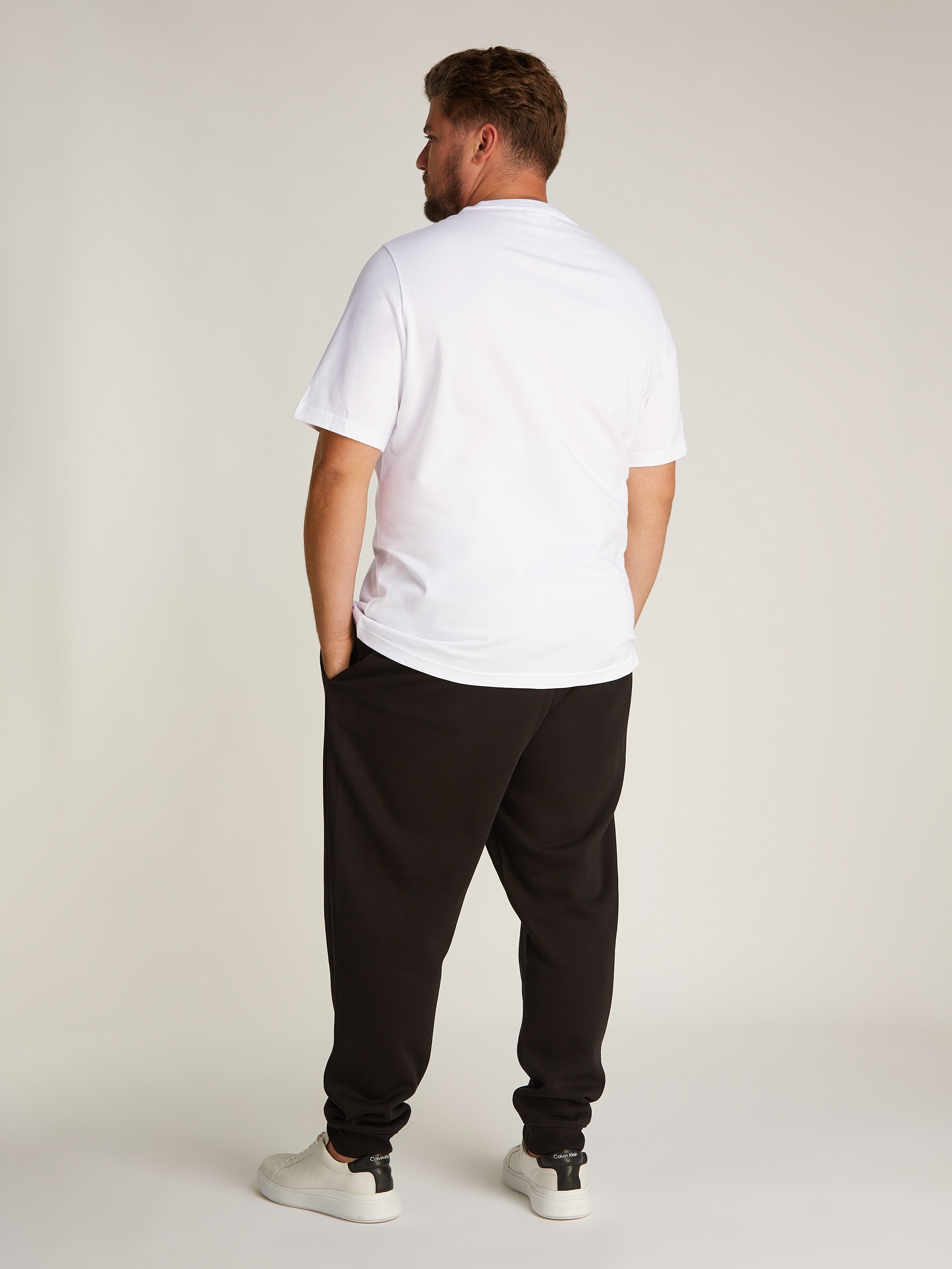 Calvin Klein Big&Tall T-Shirt »BT_BOX STRIPED LOGO T-SHIRT«, in Grossen Grössen mit Logoschriftzug