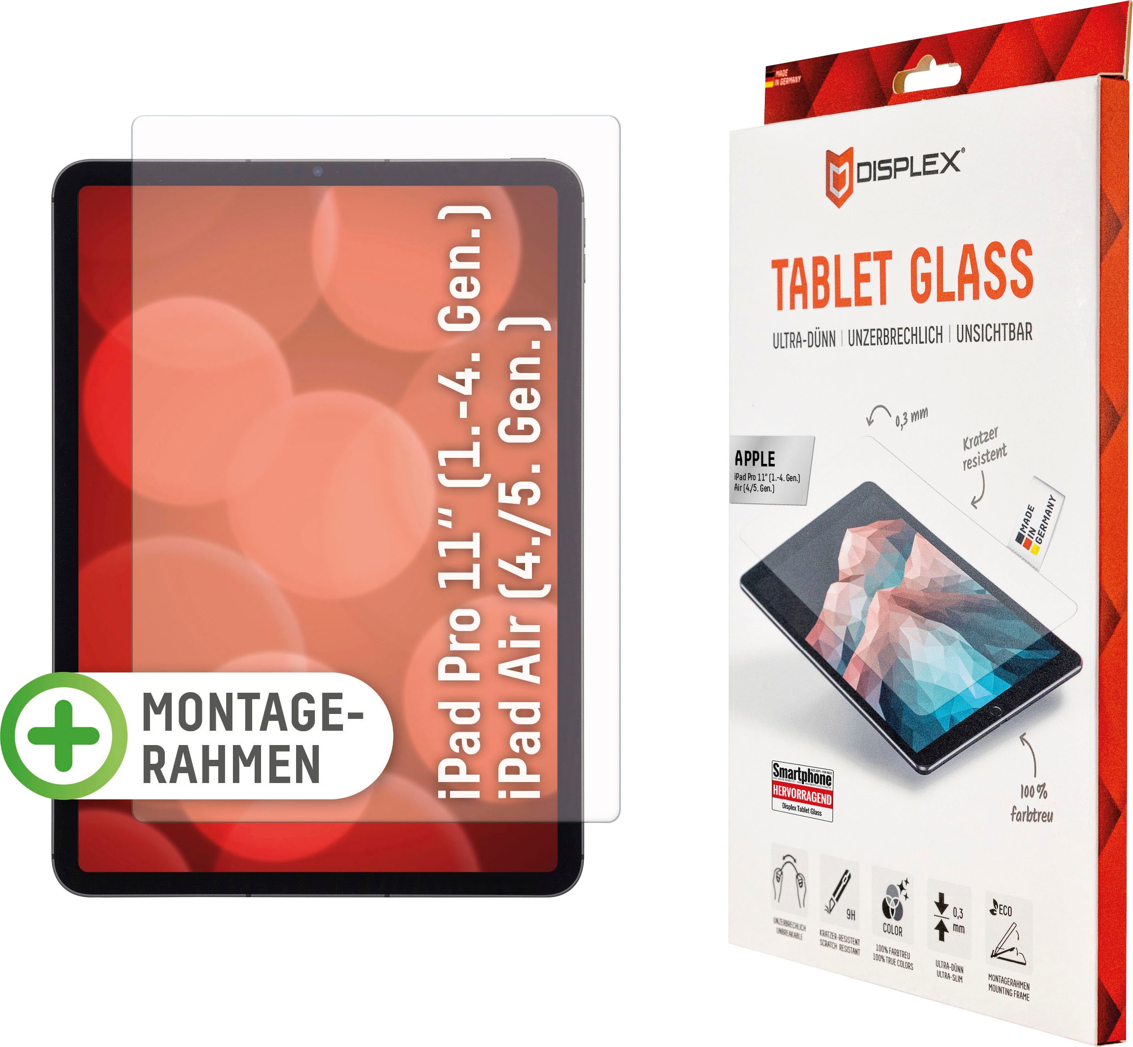 Displayschutzfolie »Tablet Glass iPad Pro 11 (1/2/3)/Air (4)«, für Apple iPad Pro 11"...