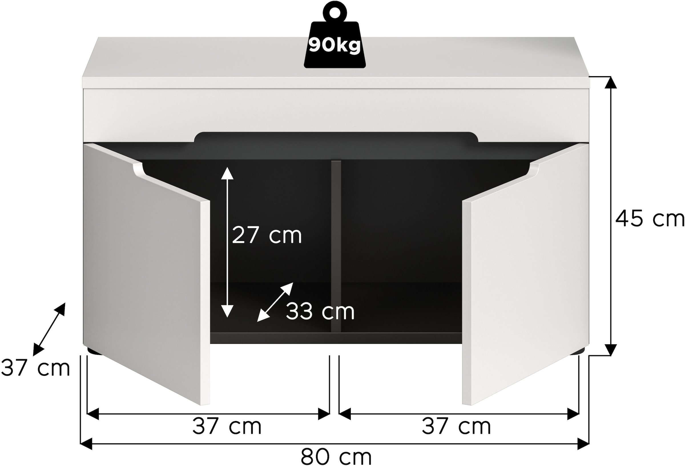 Home affaire Sitzbank »REHAT, TOPSELLER!, Breite 80cm, 2 Türen, 2 Fächer« in verschiedenen Farben erhältlich,  Garderobenbank, Flurbank, Dielenbank, Bank mit Stauraum, Bank