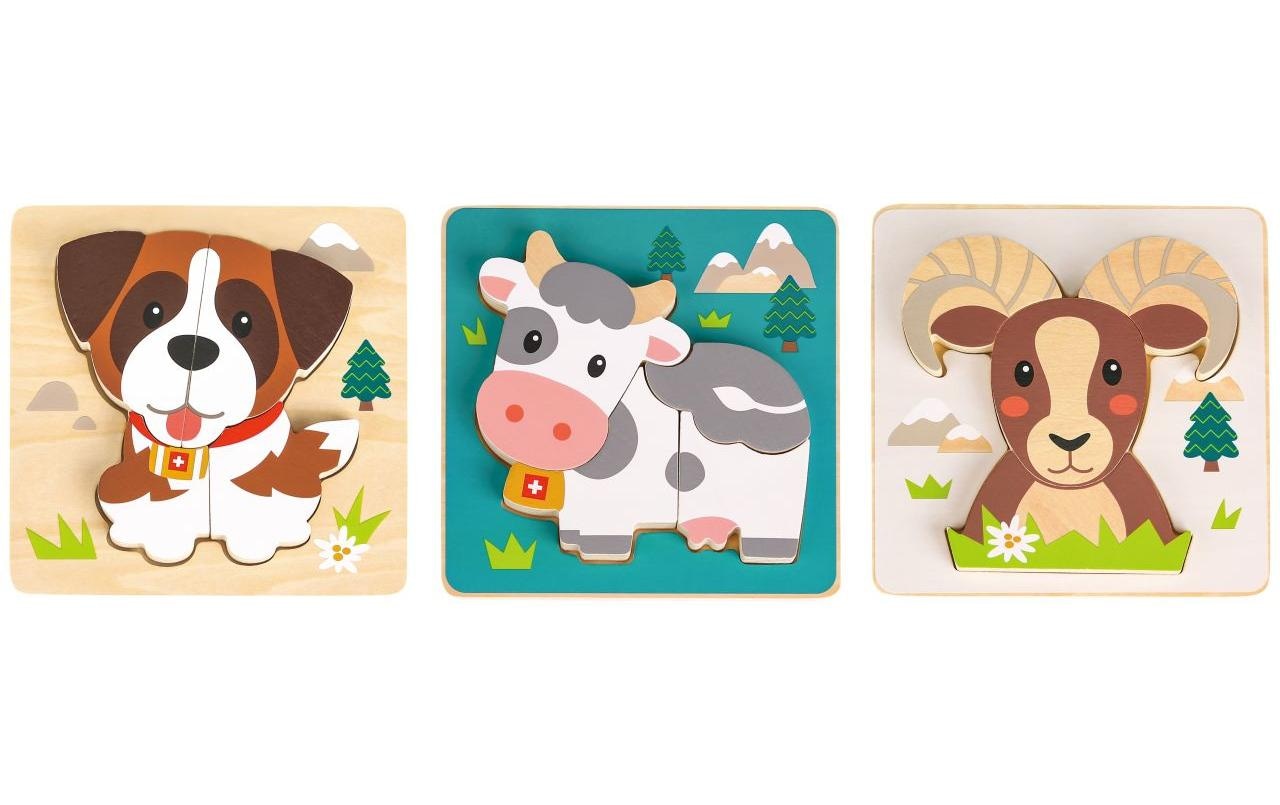 Spielba Puzzle »Puzzle Schweizer Tiere 3er Set« Schweizer Tiere Puzzle 3er Set