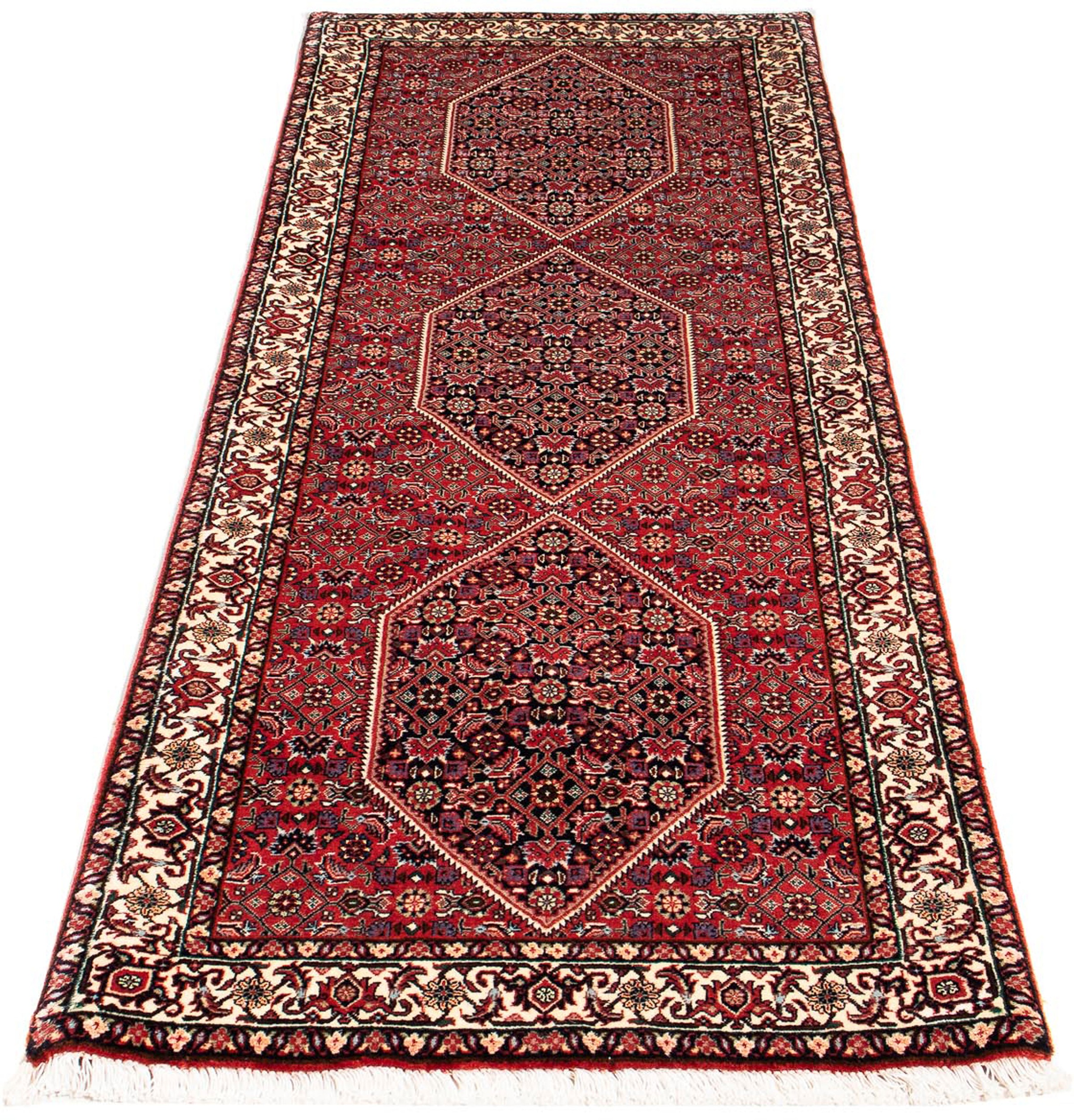 Image of morgenland Orientteppich »Perser - Bidjar - 200 x 74 cm - dunkelrot«, rechteckig, 15 mm Höhe, Wohnzimmer, Handgeknüpft, Einzelstück mit Zertifikat bei Ackermann Versand Schweiz