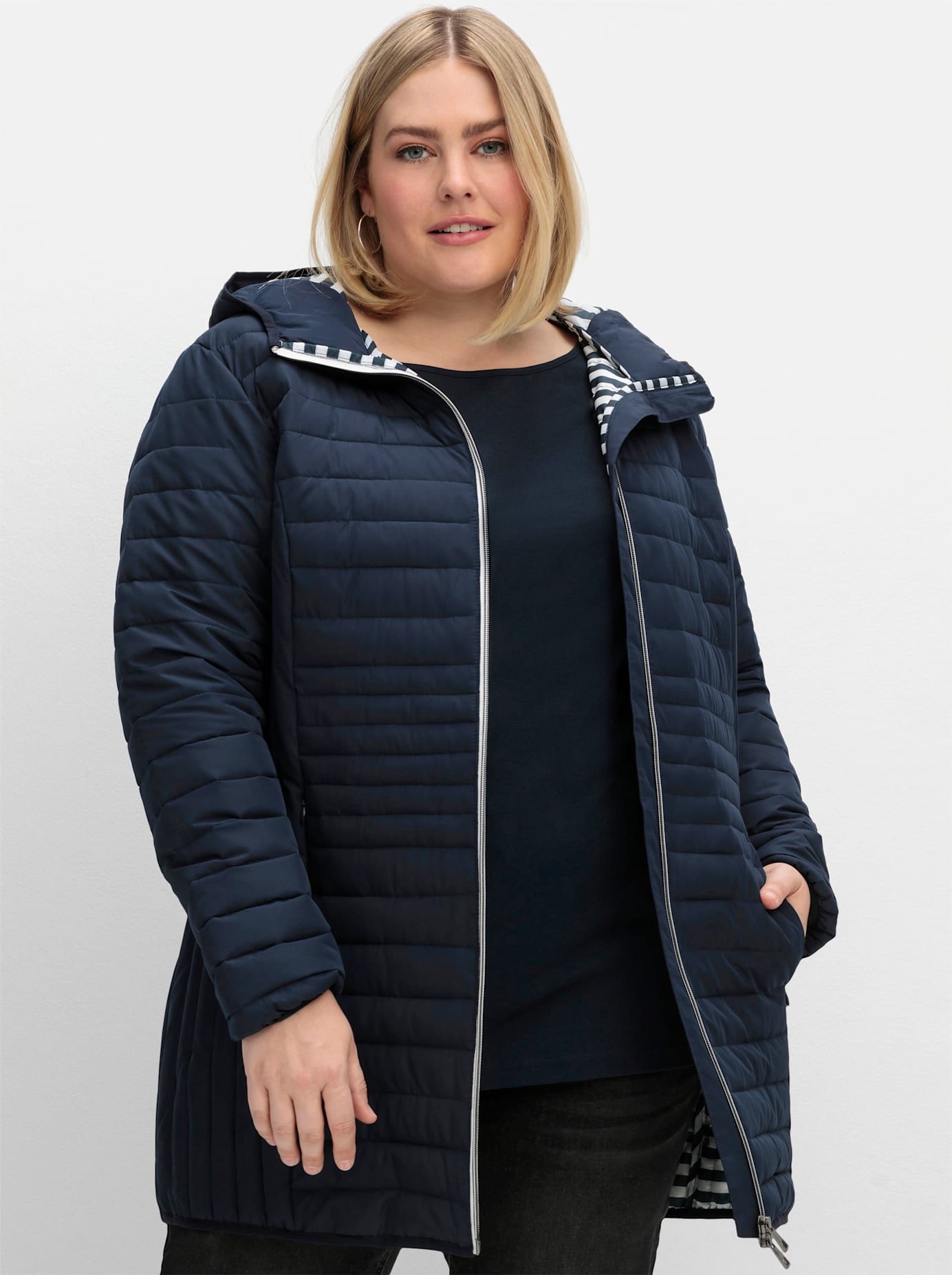 Sheego Steppjacke, mit Kapuze