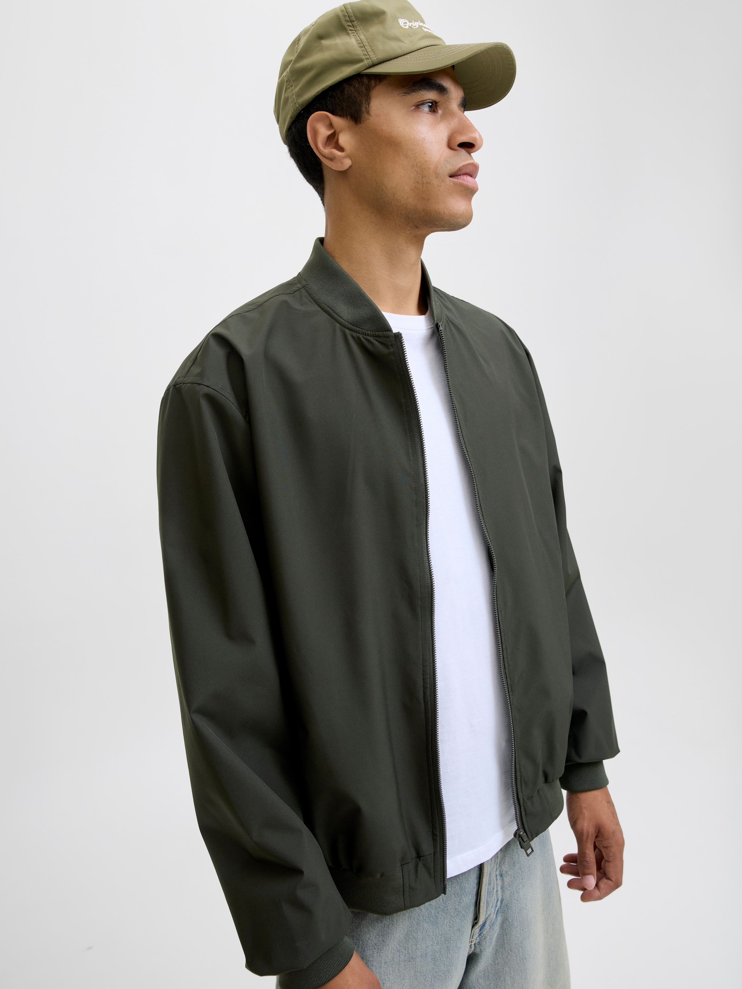Jack & Jones Veste bomber »JJECHARGE BOMBER JACKET NOOS« ohne Kapuze mit Rippbündchen