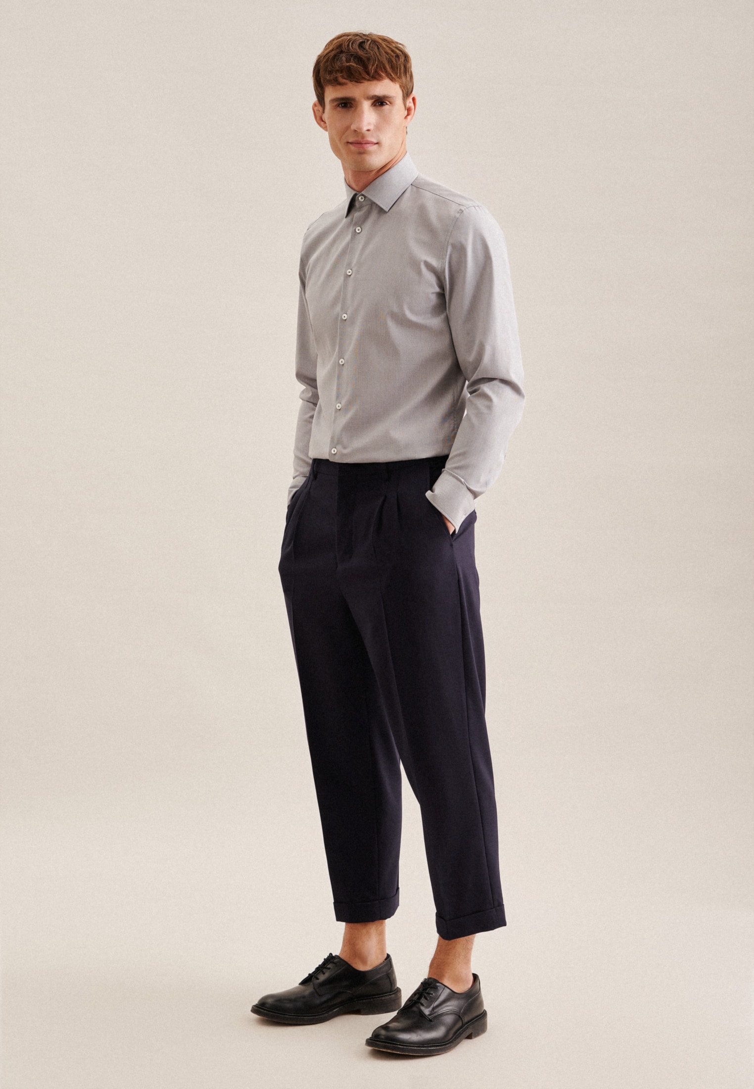 seidensticker Businesshemd »Shaped«, Shaped Extra langer Arm Kentkragen Uni