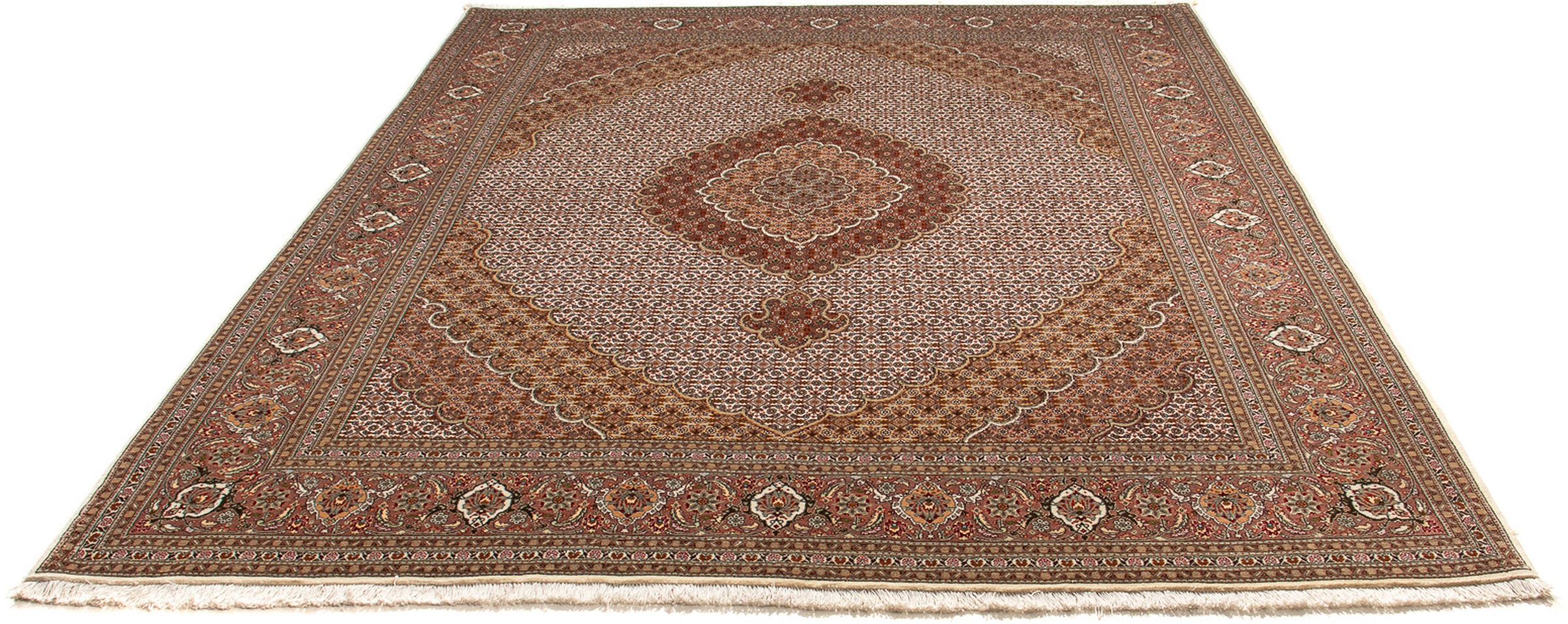 Image of morgenland Orientteppich »Perser - Täbriz - 254 x 205 cm - braun«, rechteckig, 10 mm Höhe, Wohnzimmer, Handgeknüpft, Einzelstück mit Zertifikat bei Ackermann Versand Schweiz