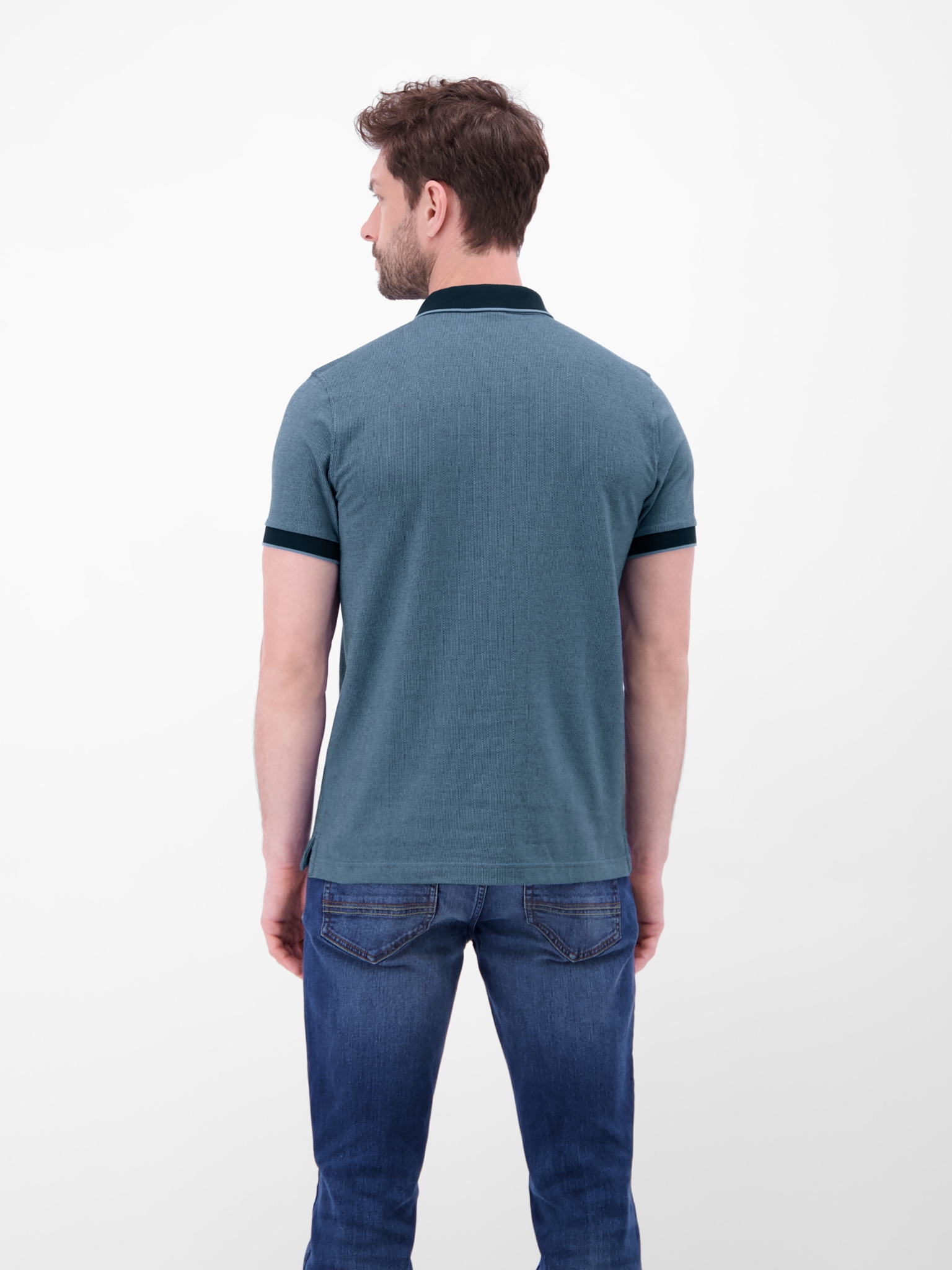 LERROS Poloshirt Kurzarm mit Logostickerei und abgesetzten Ärmeln und Kragen