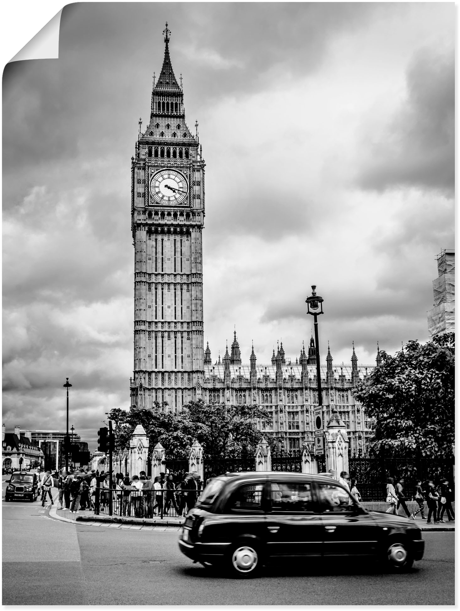Wandbild »London Taxi und Big Ben«, Gebäude, (1 St.), als Leinwandbild, Poster in...