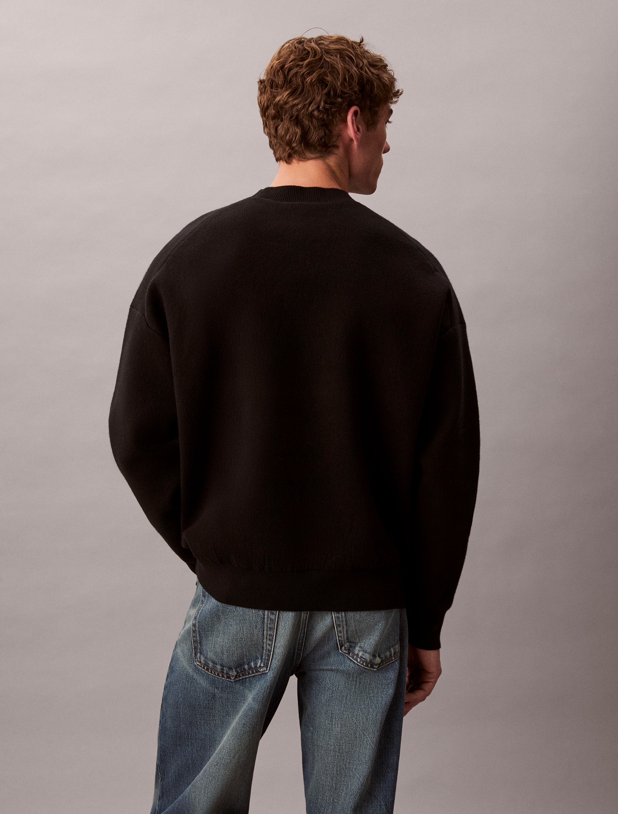 Calvin Klein Jeans Pull à col rond »LS CTTN CASHMERE 3D LOGO CRWNK S« Mit Rundhalsausschnitt, regular fit