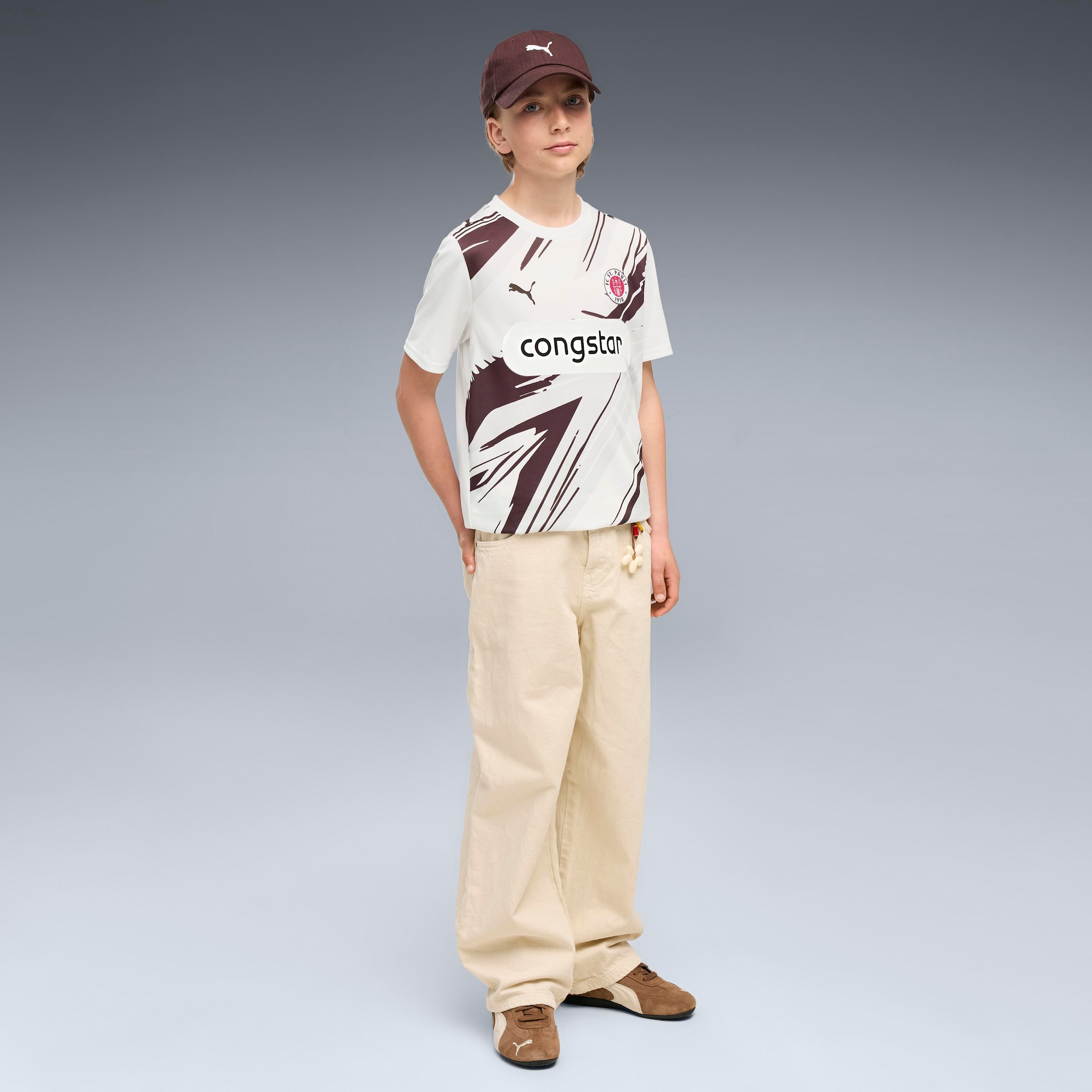 PUMA Maillot de foot »FCSP AWAY JERSEY REPLICA JR« pour les adolescents, avec technologie DryCELL, respirant, coupe régulière,