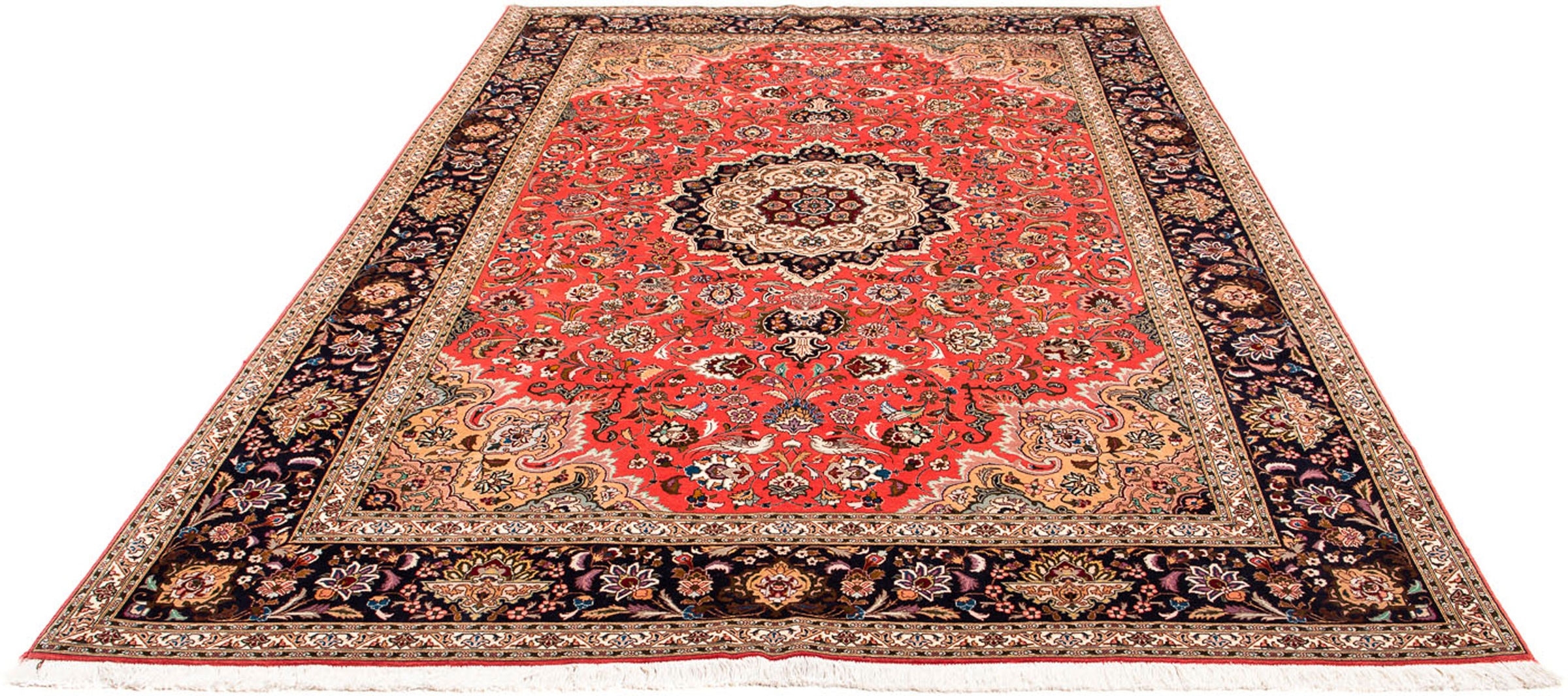 Image of morgenland Orientteppich »Perser - Täbriz - Royal - 304 x 206 cm - rot«, rechteckig, 7 mm Höhe, Wohnzimmer, Handgeknüpft, Einzelstück mit Zertifikat bei Ackermann Versand Schweiz