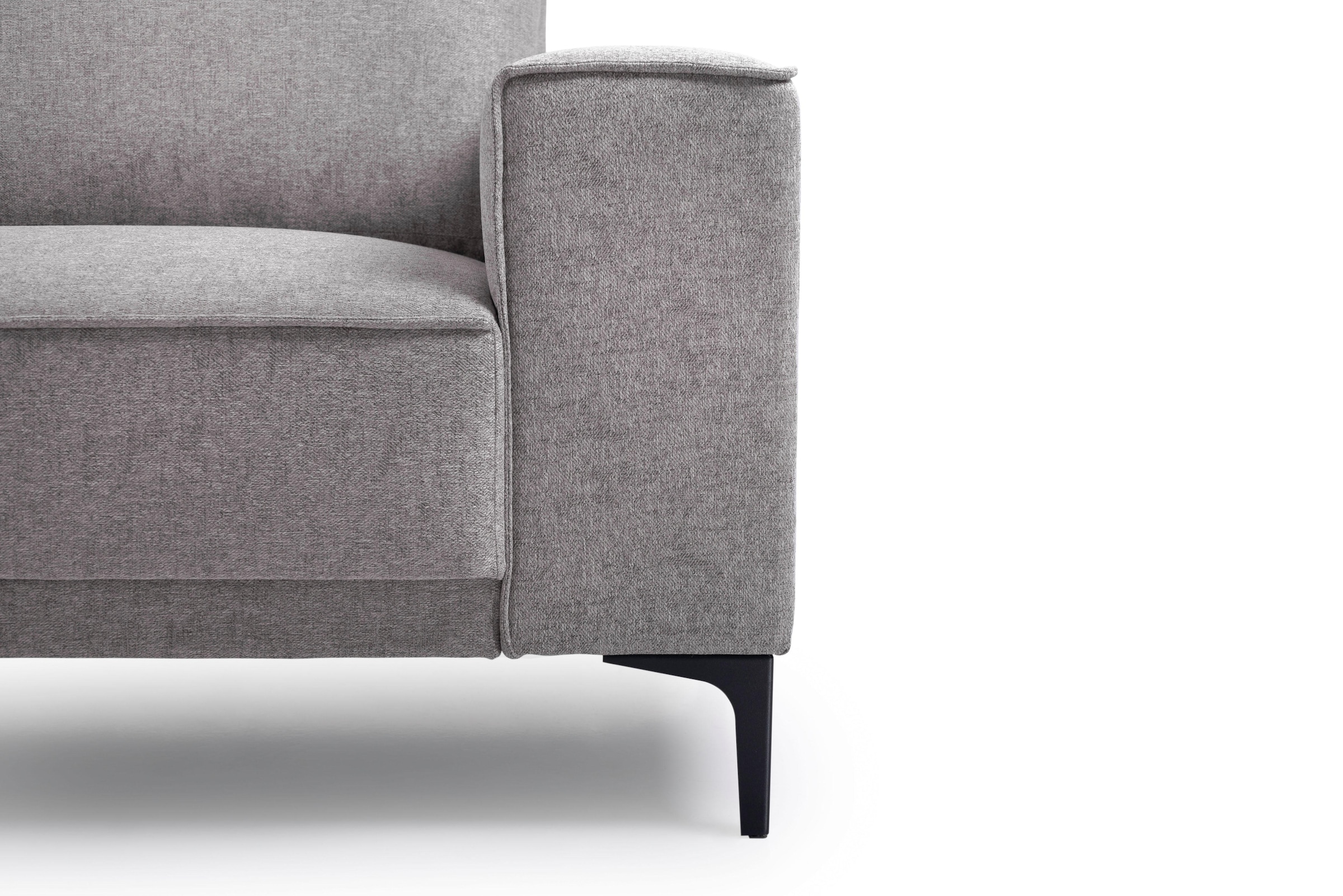 Places of Style Wohnlandschaft »XXL Sofa Oland, Struktur, Flachgewebe, Luxus-Microfaser, Boucle«, U-Form, 342 cm, Wellenunterfederung, Skandi-Design, Metallfüsse