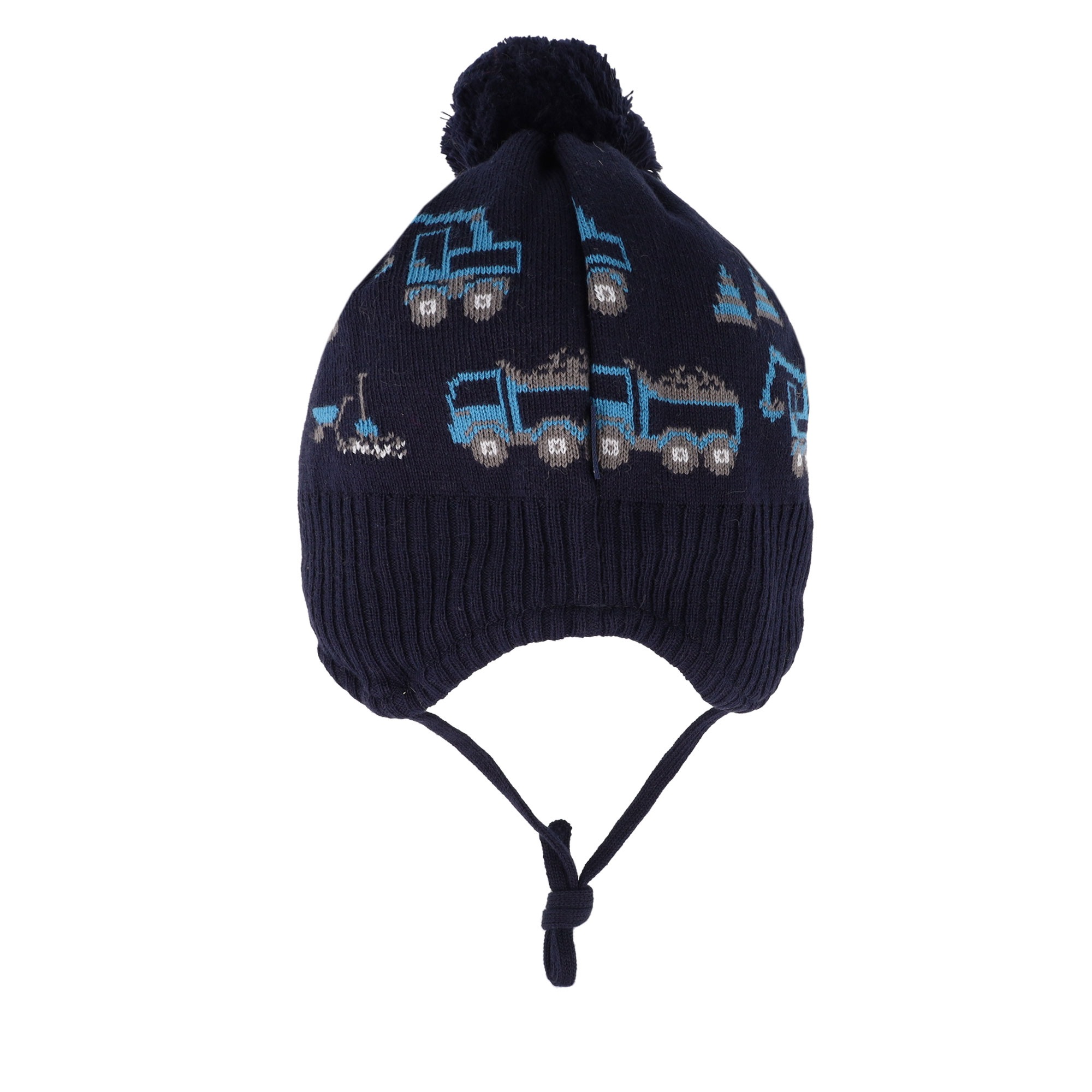 MAXIMO Bonnet tricoté Baumwolle, gefüttert, zum Binden, Bommel