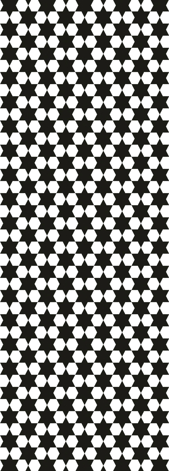Image of queence Vinyltapete "Stars" Schwarz-Weiss bedruckt geometrisch minimalistisch glatt 90x250cm, selbstklebend, kinderleichte Anbringung, Sticker