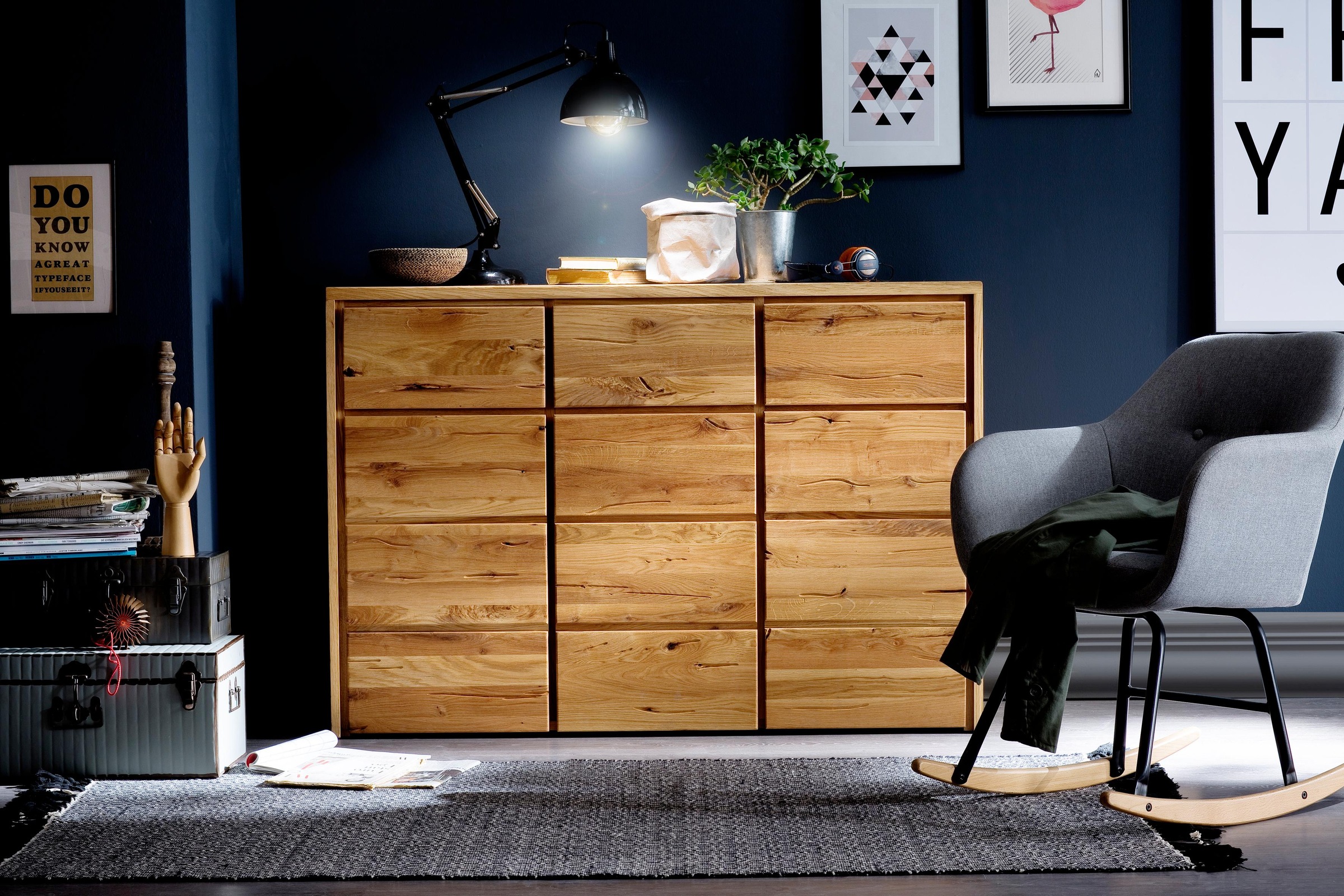 Image of Home affaire Kommode »Zetra«, aus massivem Wildeichen Holz, mit Soft-Close-Funktion für die Schubladen bei Ackermann Versand Schweiz