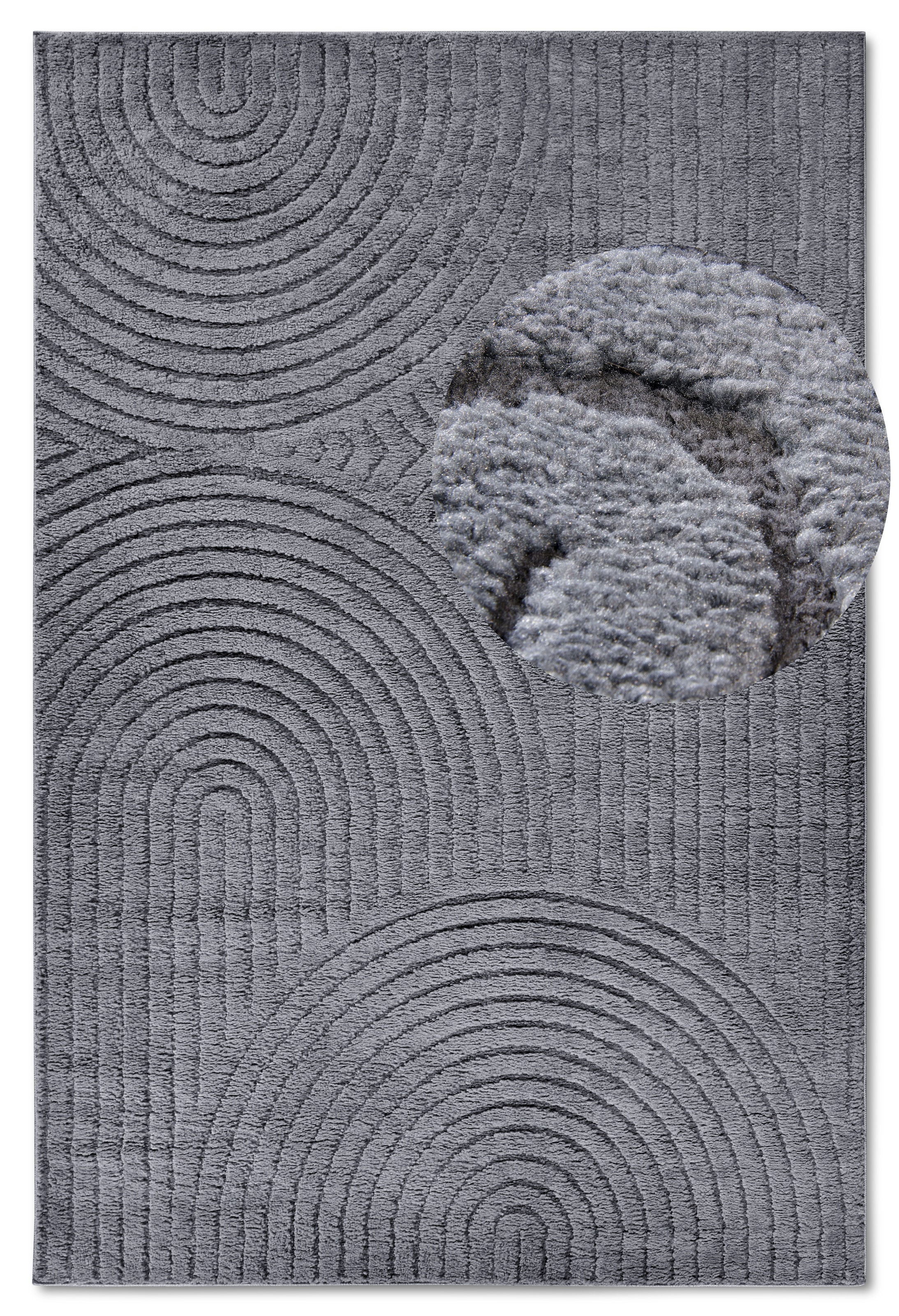 ELLE DECORATION Designteppich »Cosy Panglao, auch als Rundteppich erhältlich«, rechteckig, 14 mm Höhe, uni Kurzflor, Hoch Tief Struktur, modern, Skandi, Boho, Wohnzimmer