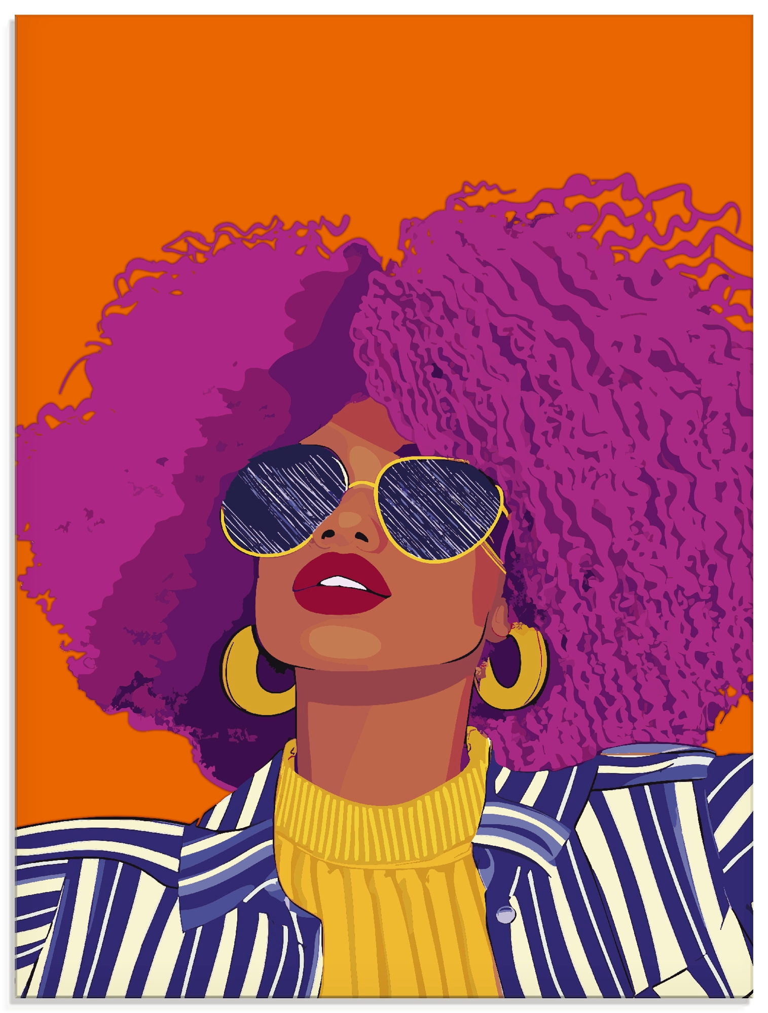 Image of Artland Glasbild "Woman with sunglasses" Portrait 1 Stk. tlg. in verschiedenen Grössen