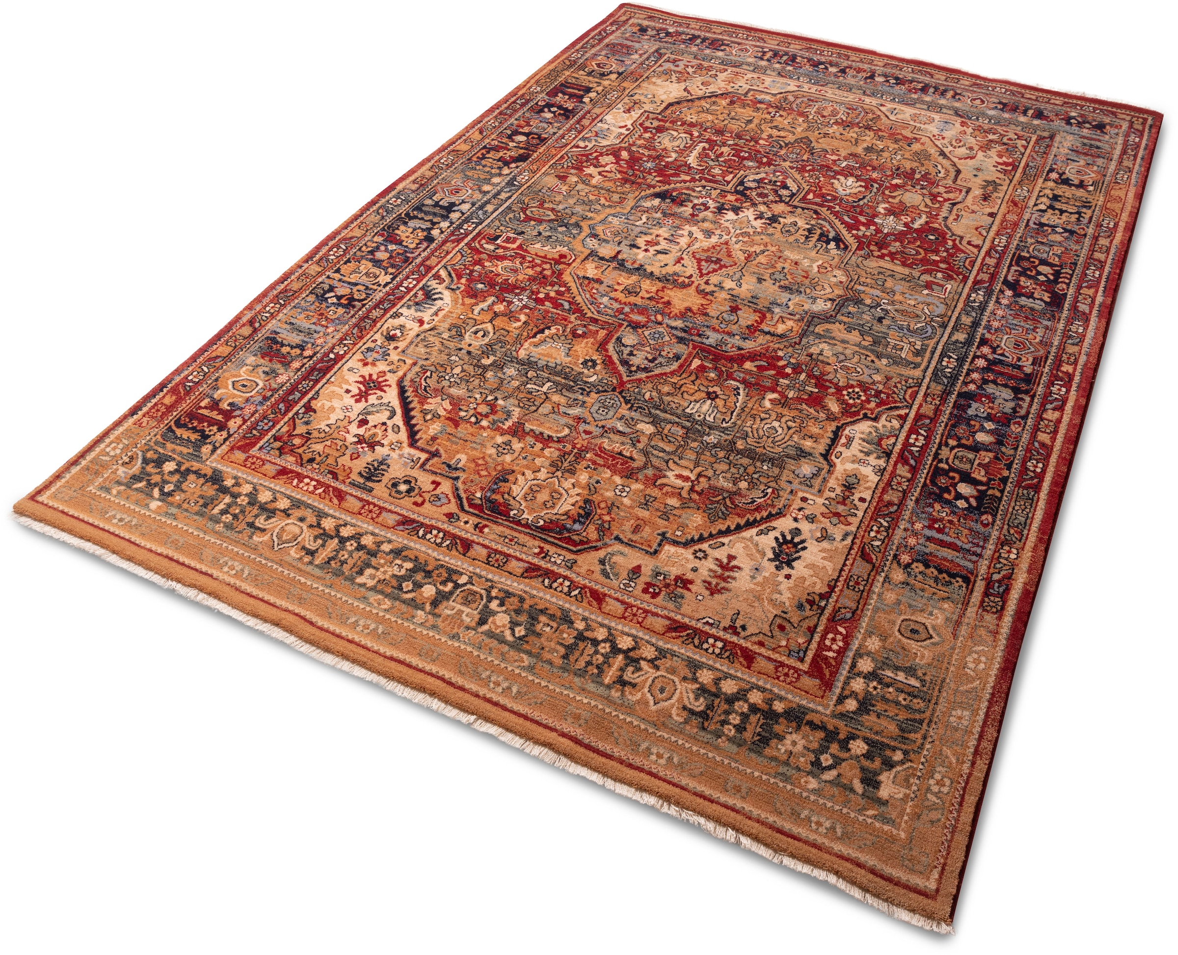 THEKO Wollteppich »Saharna 7518« rechteckig 12 mm Höhe reine Wolle, Orient-Optik, mit Fransen