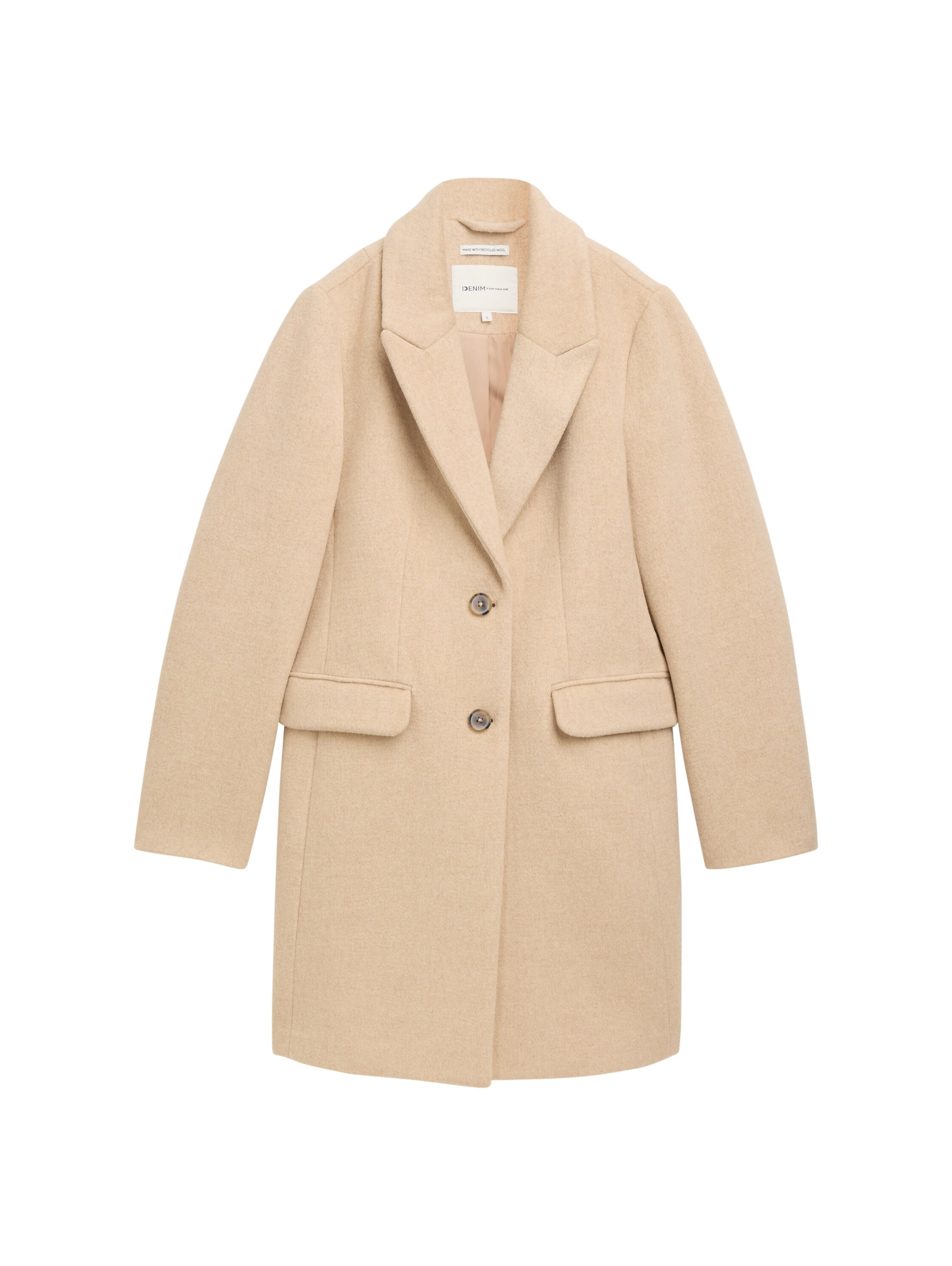 TOM TAILOR Denim Kurzmantel, mit Wolle