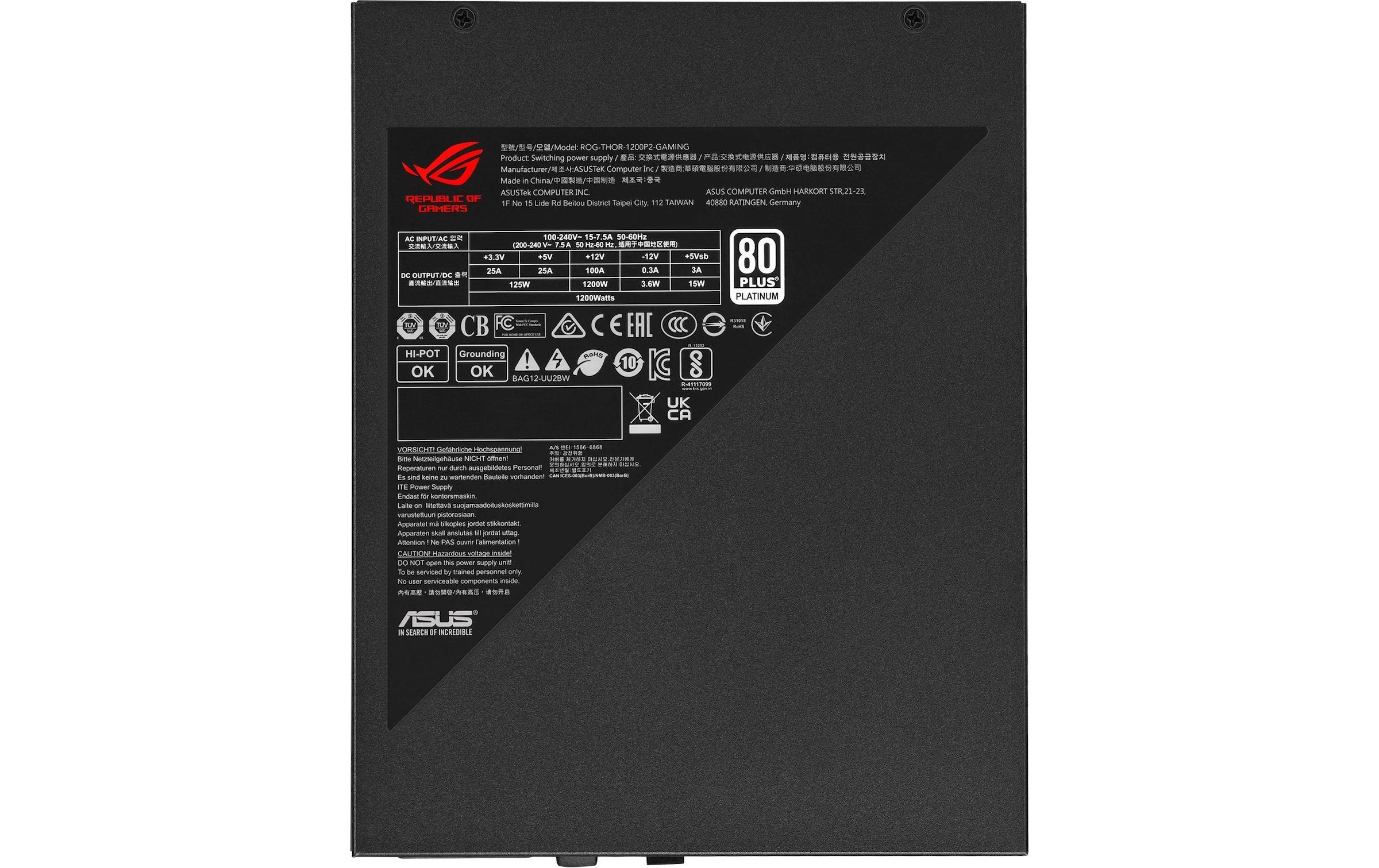 Asus PC-Netzteil »ROG-THOR-1200W Platinum II«