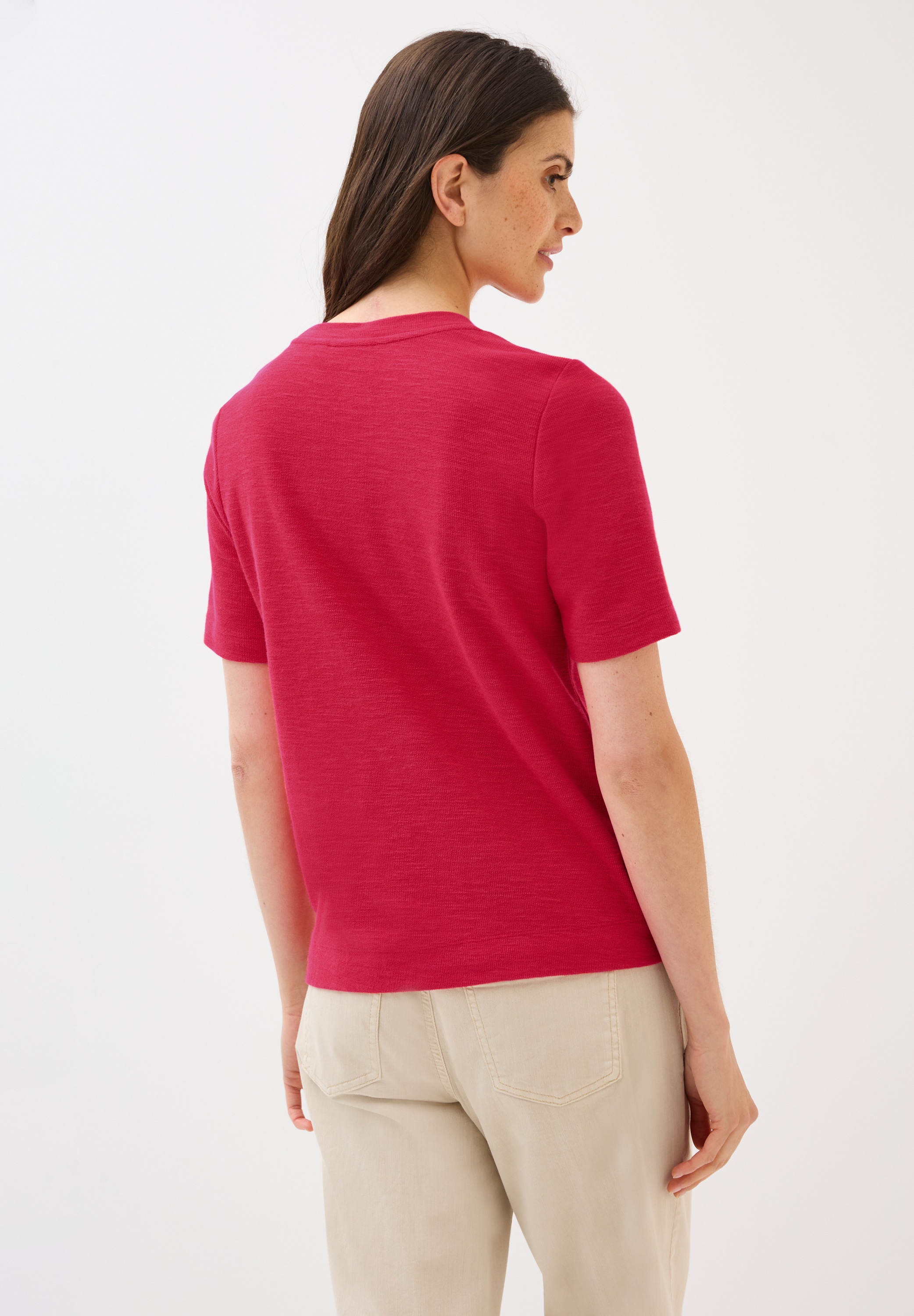 Cecil Rundhalsshirt, mit seitlichen Knopfdetails