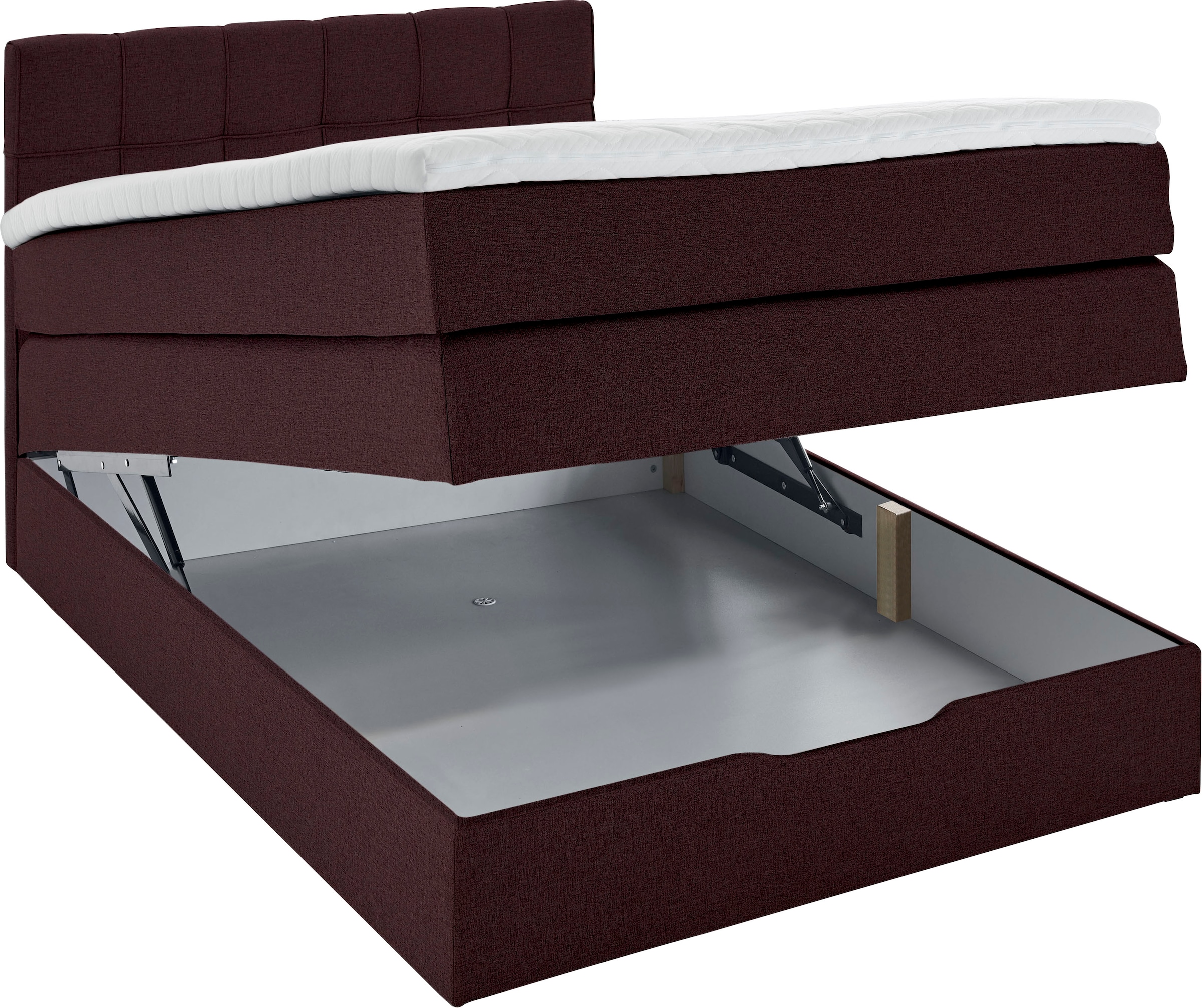 Home affaire Boxspringbett »Fornoli« inkl. Topper und Bettkasten, H3 in zwei Matratzenarten