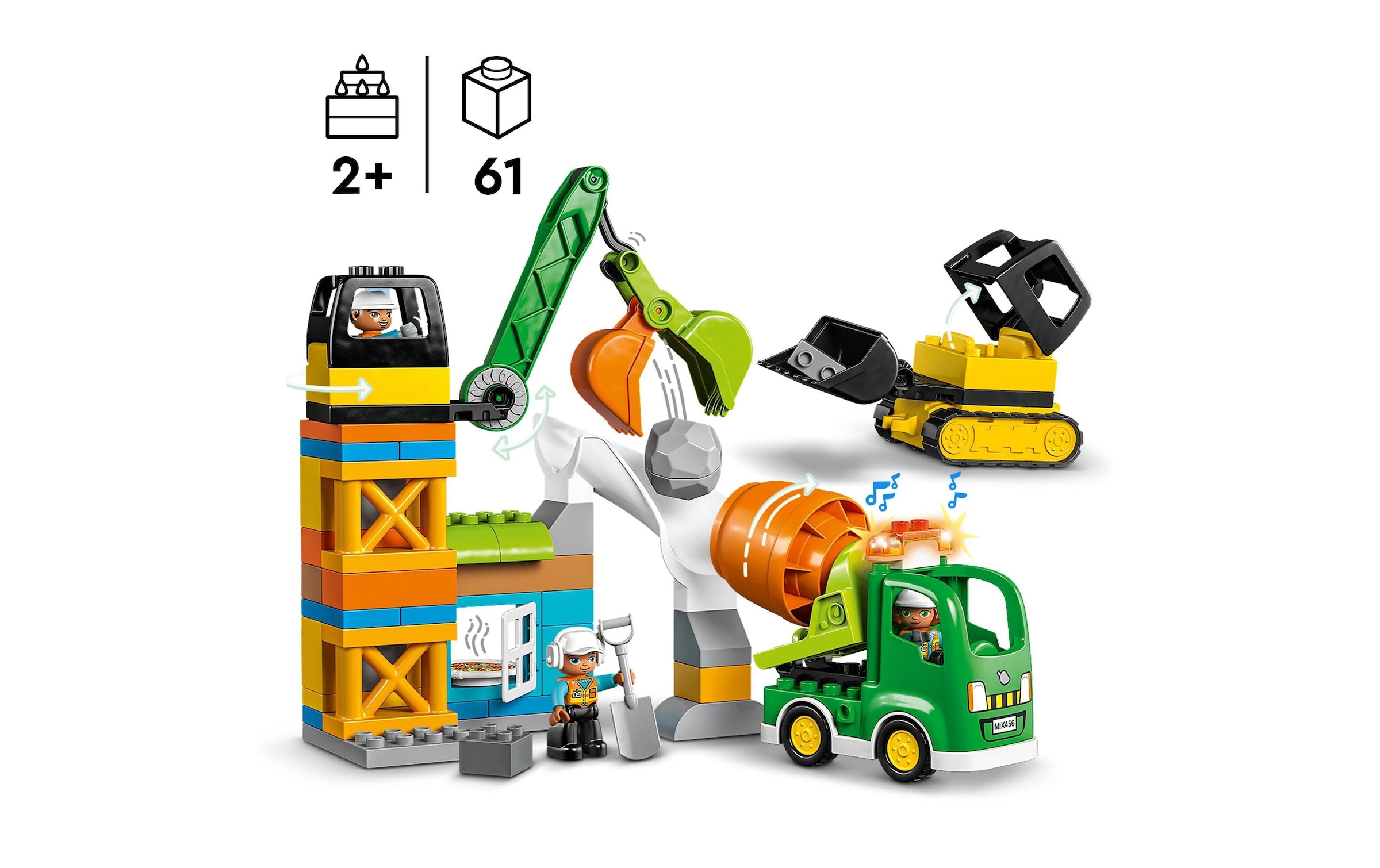 St.) (61 LEGO® mit kaufen »Baustelle versandkostenfrei Baufahrzeugen«, Trendige Konstruktionsspielsteine