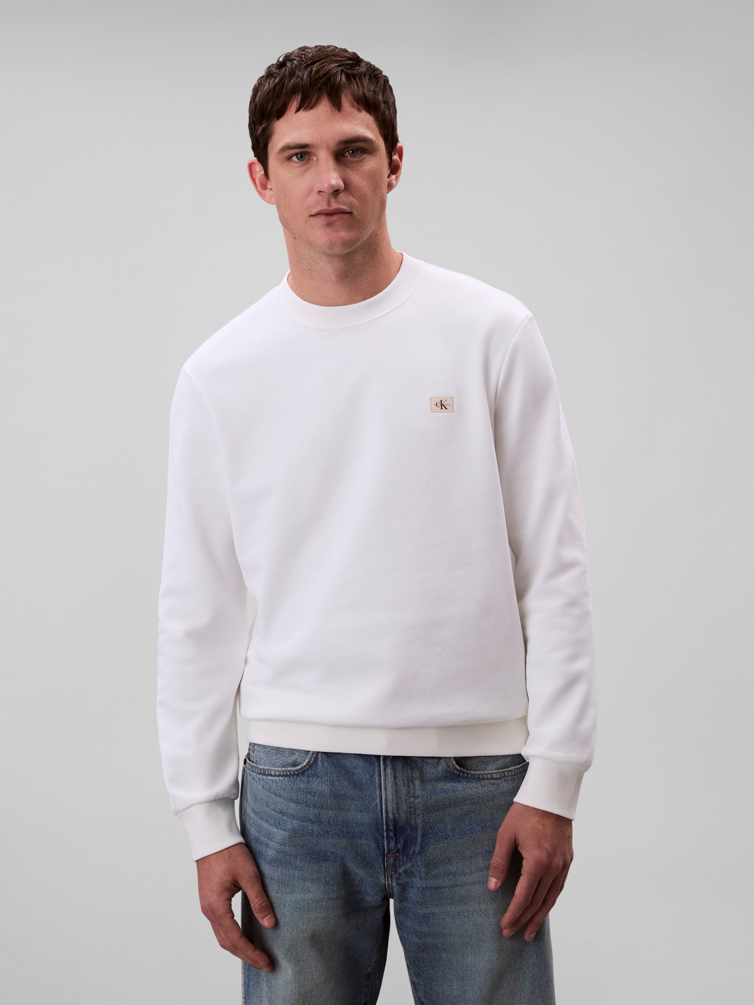 Calvin Klein Jeans Sweatshirt »400GSM TRRY BDG CRWN«, Mit Rundhalsausschnitt
