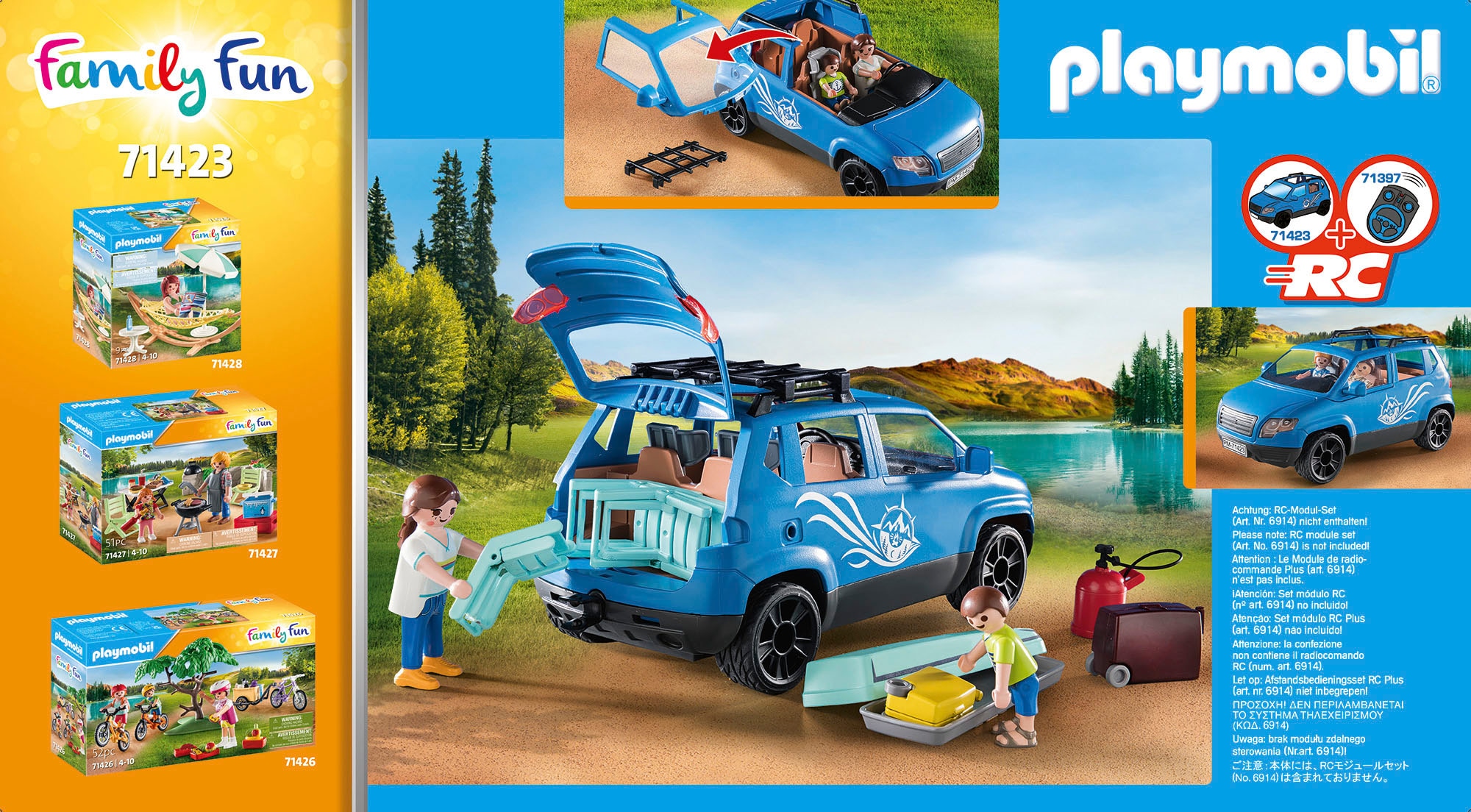 Playmobil® Konstruktions-Spielset »Wohnwagen mit Auto (71423), Family & Fun«, (128 St.)