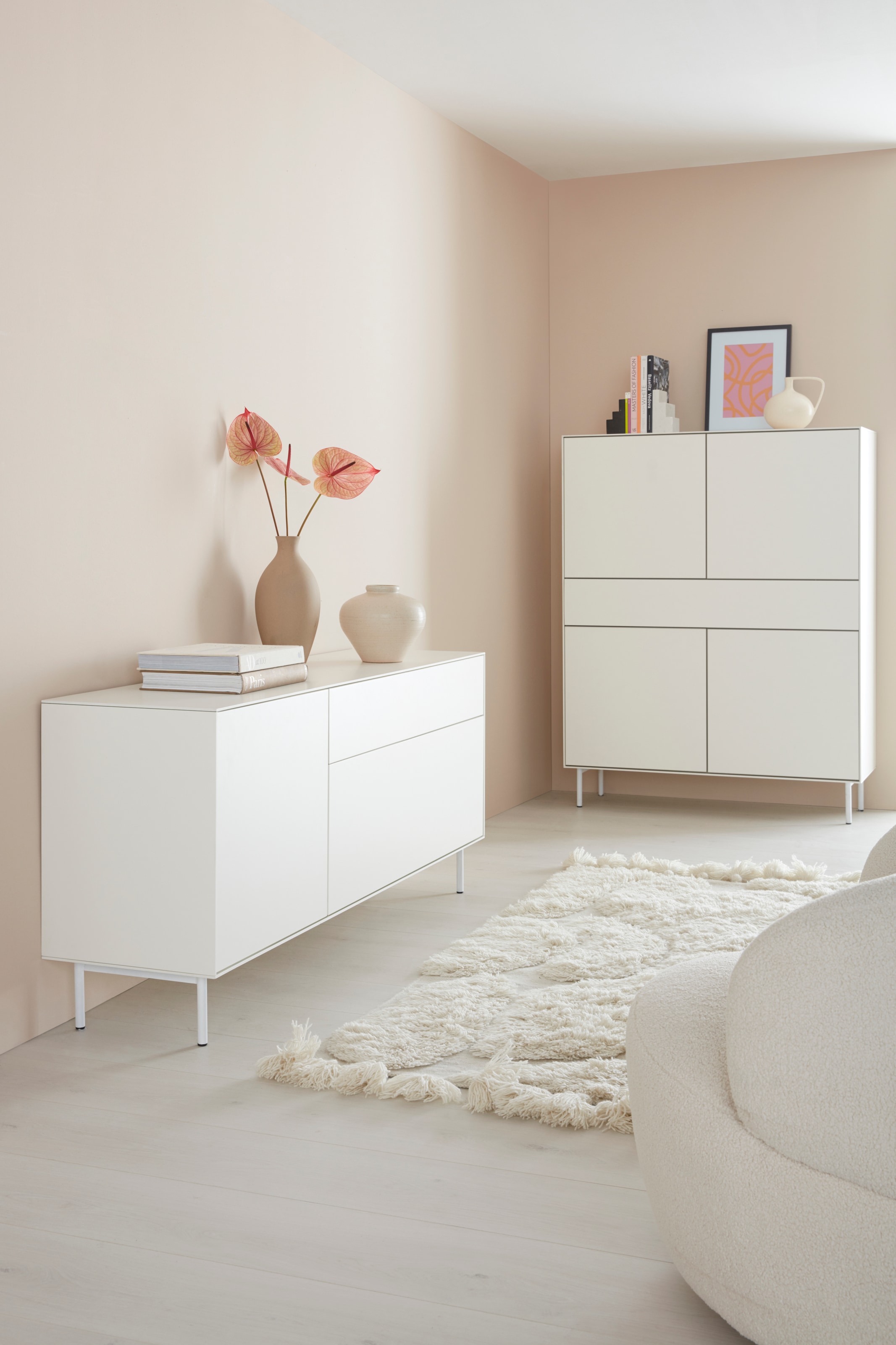 LeGer Home by Lena Gercke Lowboard »Essentials«, Breite: 127 cm, MDF lackiert, Push-to-open-Funktion