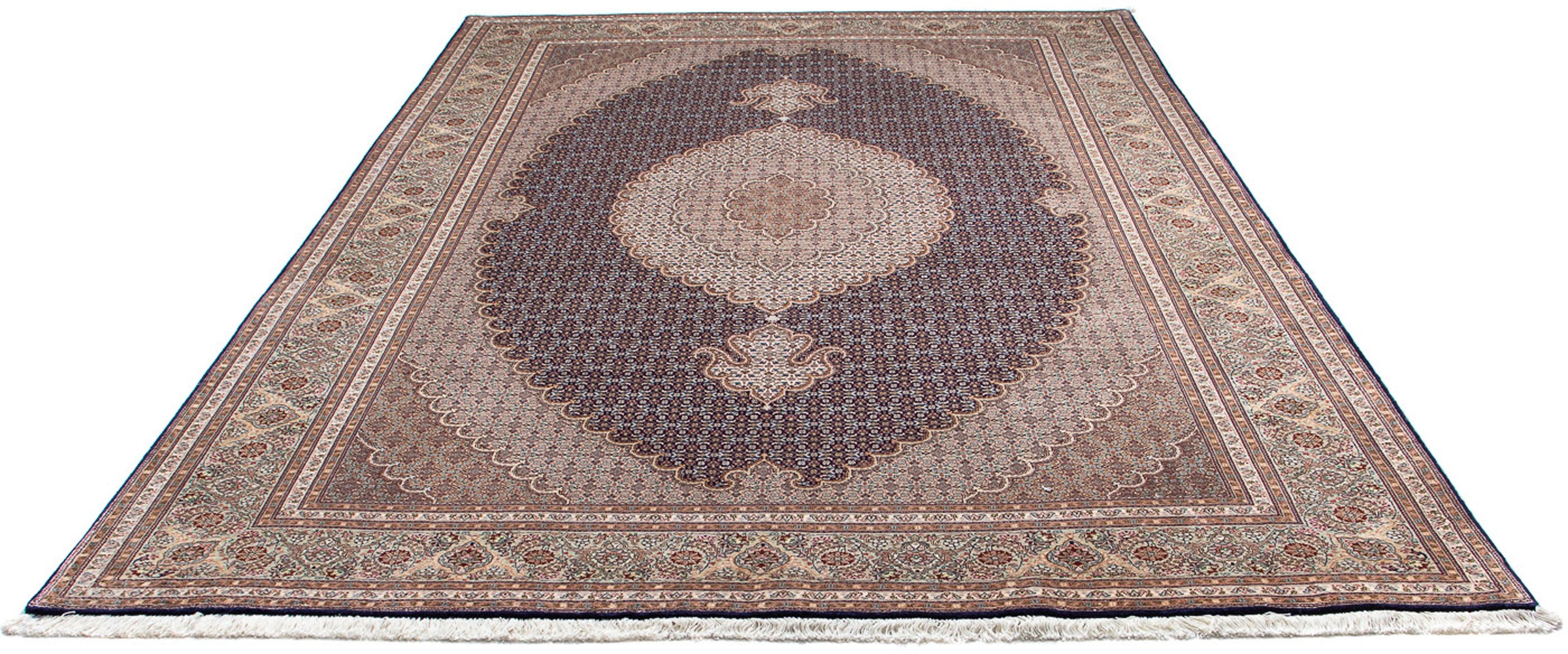 Image of morgenland Orientteppich »Perser - Täbriz - 290 x 204 cm - dunkelblau«, rechteckig, 10 mm Höhe, Wohnzimmer, Handgeknüpft, Einzelstück mit Zertifikat bei Ackermann Versand Schweiz