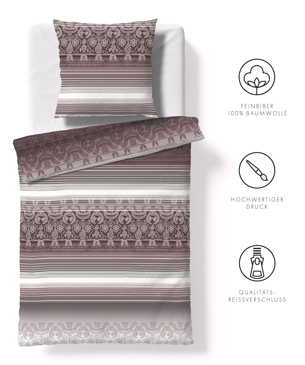 Image of fleuresse Bettwäsche "Aspen" 2 Stk. Feinbiber mit Karo