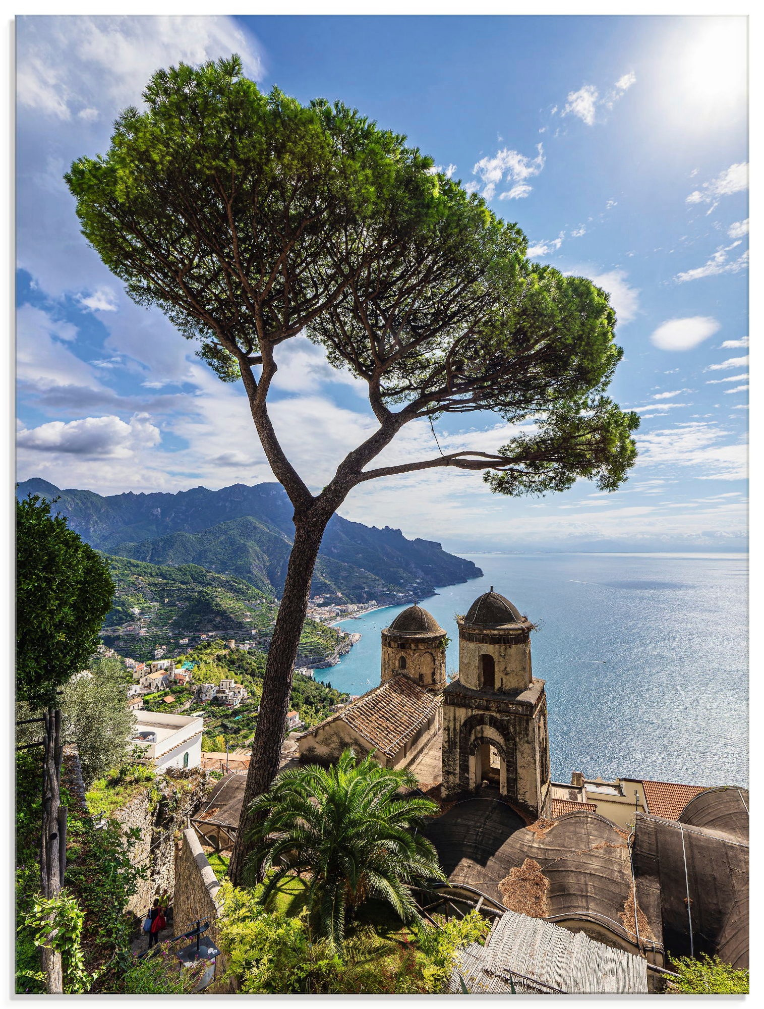 Image of Artland Glasbild "Ravello an der Amalfiküste in Italien" Küstenbilder 1 Stk. tlg. in verschiedenen Grössen