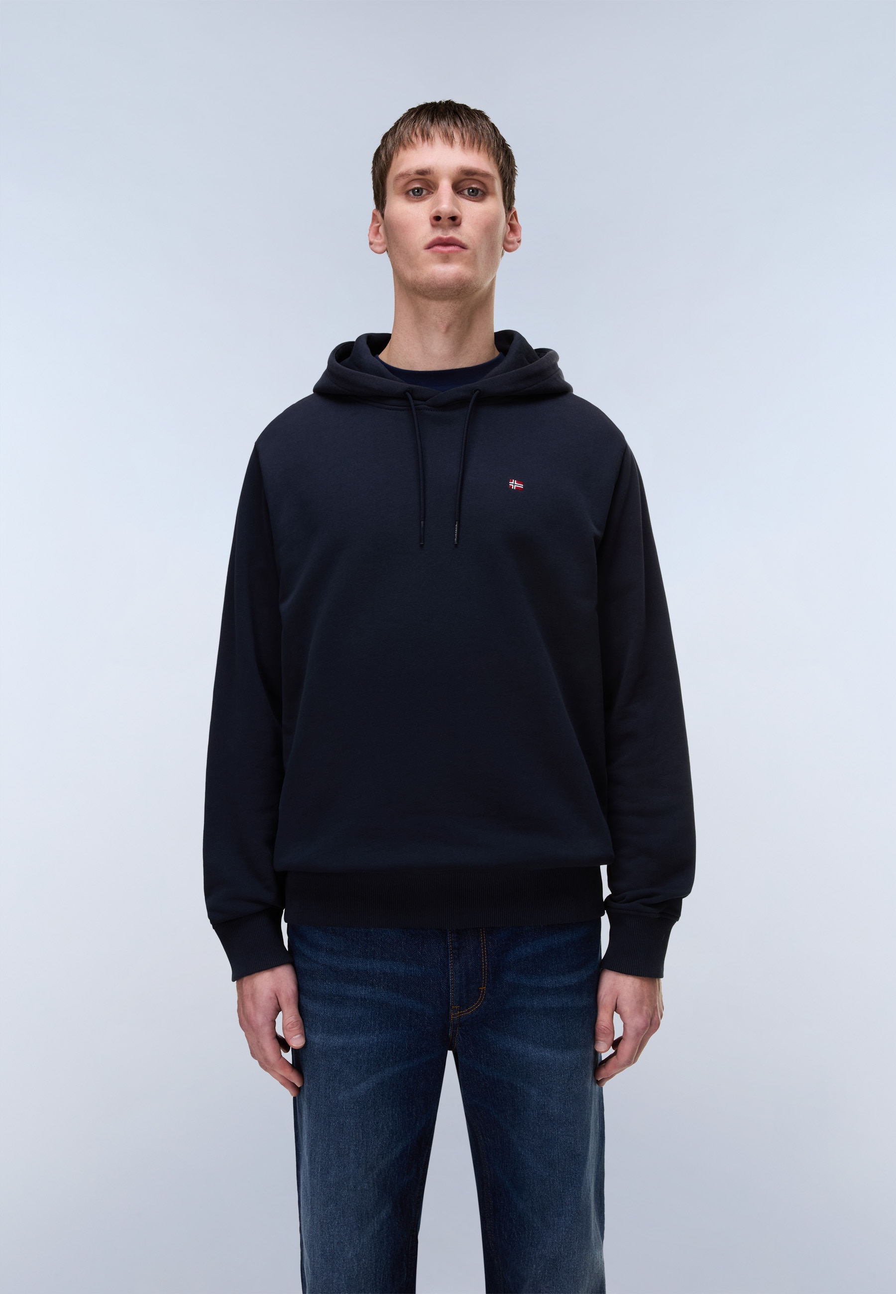Image of Napapijri Kapuzensweatshirt, mit Langarm-Design, aus Baumwolle