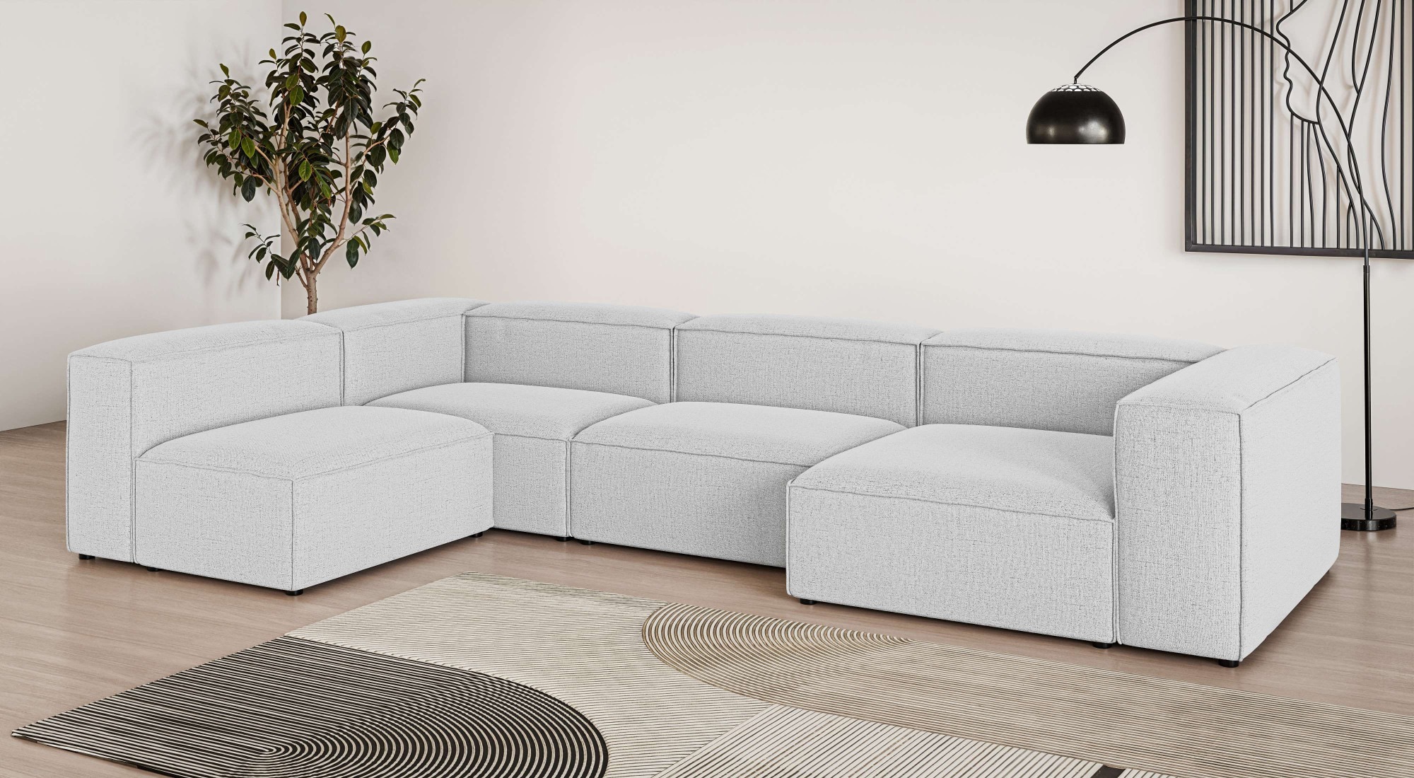 Image of GOODproduct Wohnlandschaft "HAILY U-Form mit Ottomane links/rechts, Masse B/T/H: 360/200/72 cm" als Modul oder separat verwendbar, für individuelle Zusammenstellung