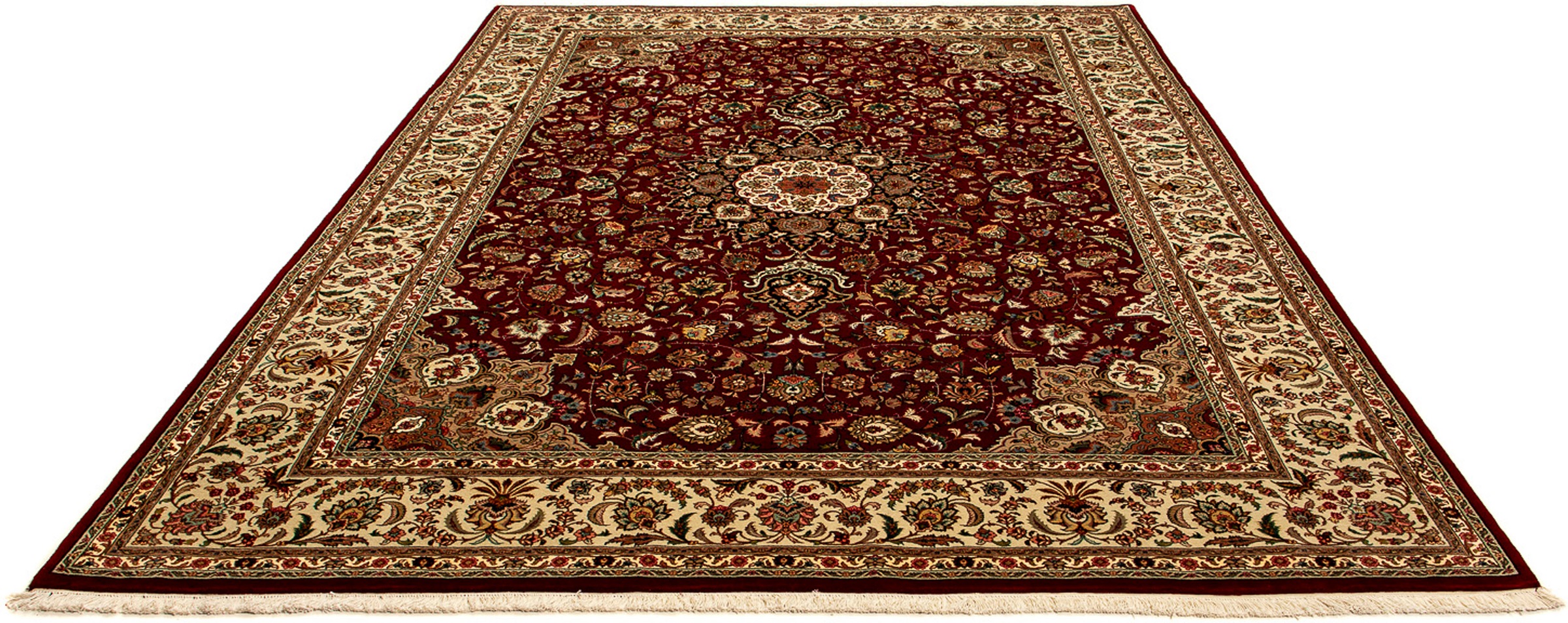 Image of morgenland Orientteppich »Perser - Täbriz - Royal - 348 x 252 cm - dunkelrot«, rechteckig, 7 mm Höhe, Wohnzimmer, Handgeknüpft, Einzelstück mit Zertifikat bei Ackermann Versand Schweiz