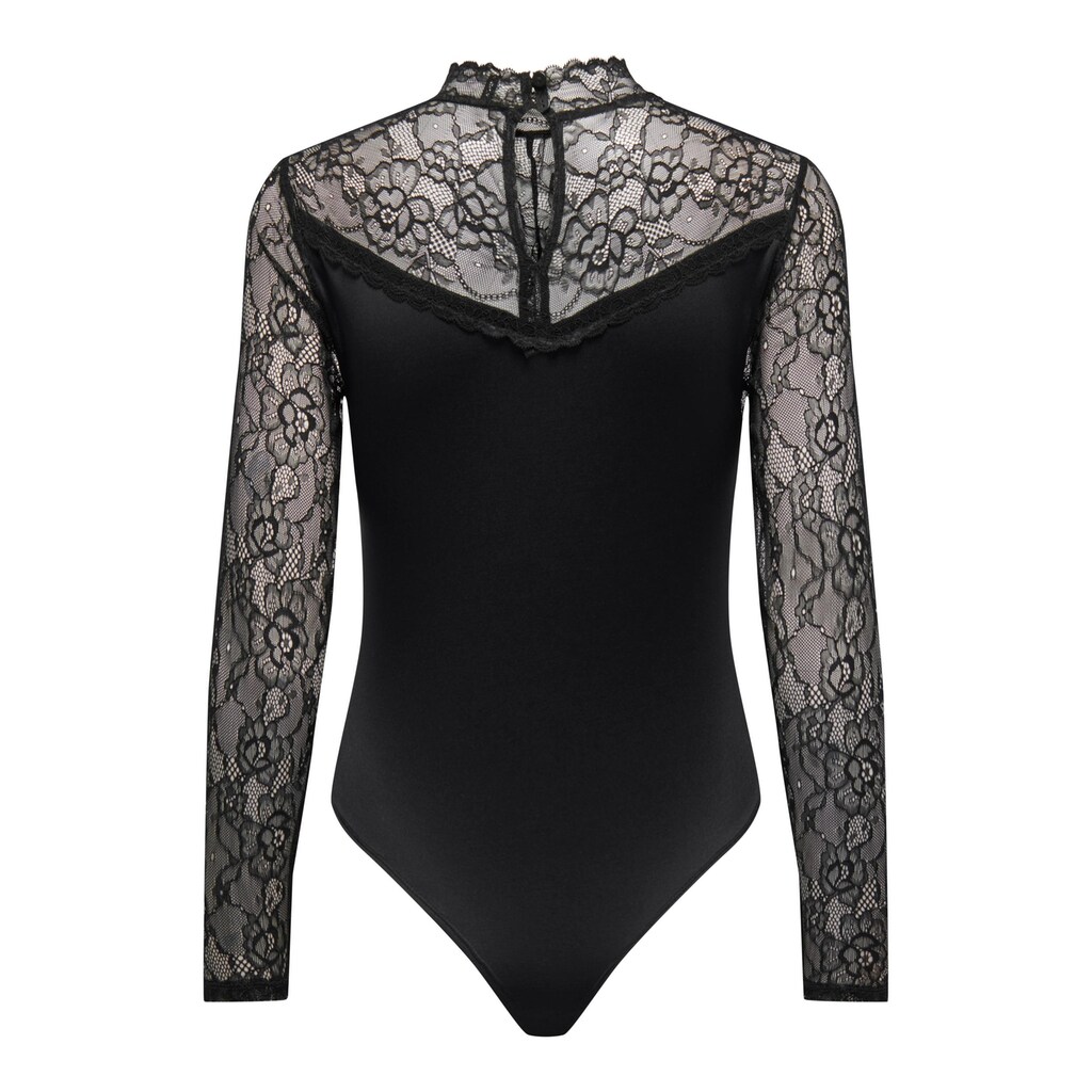 ONLY Langarmbody »ONLVALERIE HIGHNECK L/S LACE BODY«