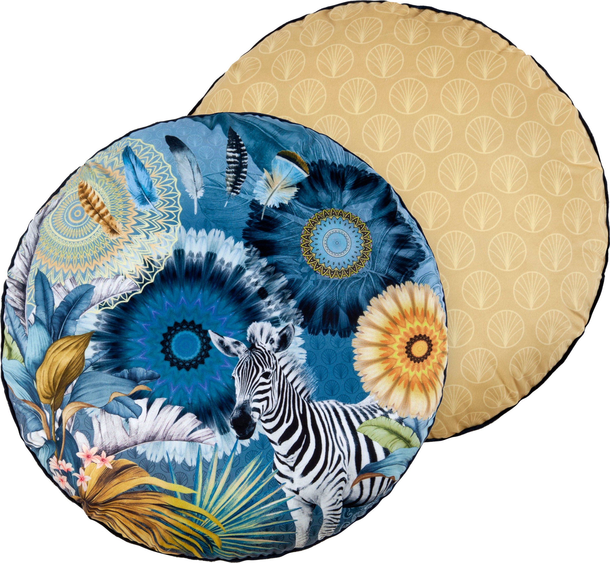 Image of hip Dekokissen »Laska«, (1 St., 1 55 cm rund Dekokissen - Mit biese), Mandala bei Ackermann Versand Schweiz