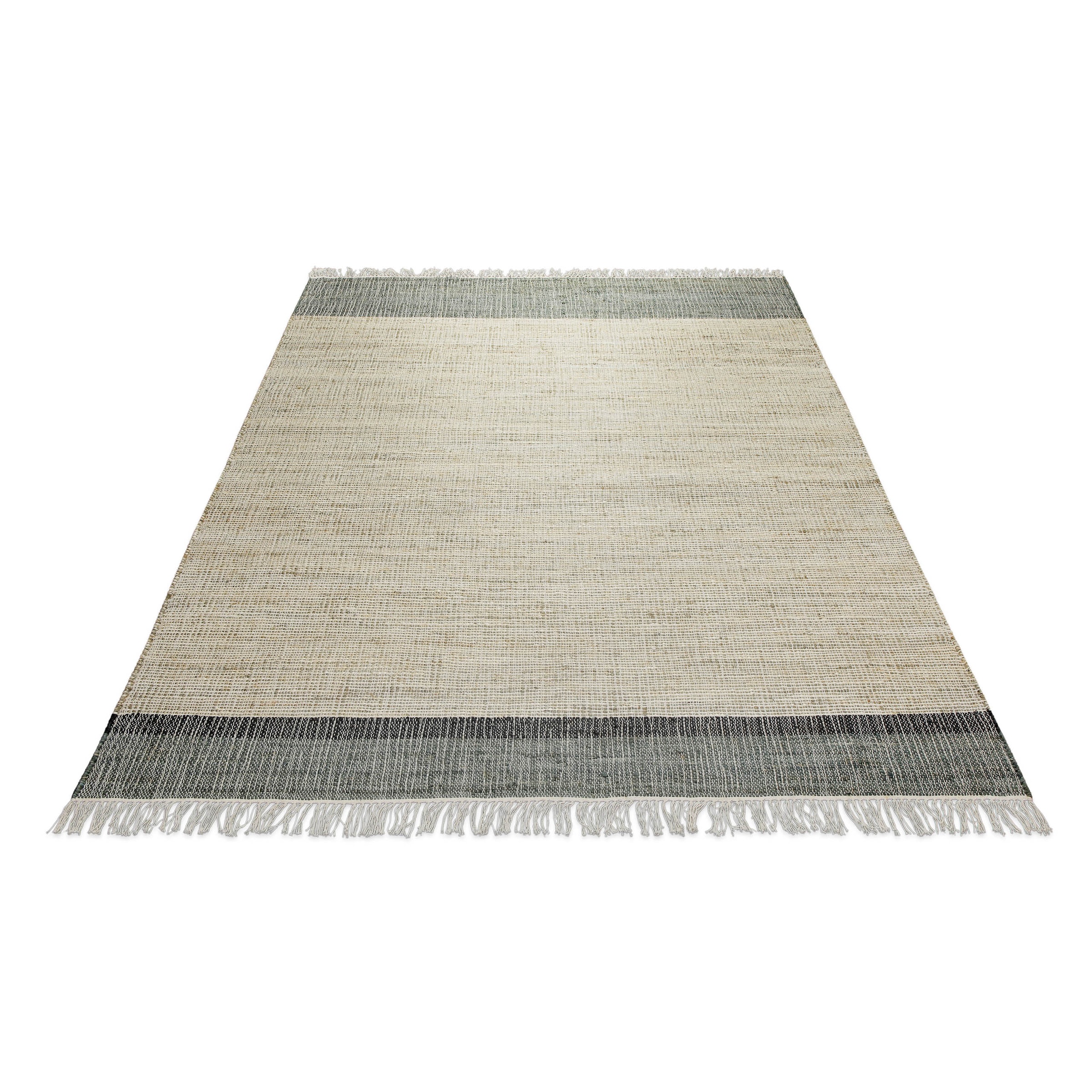 GOODproduct Teppich »Bennii« rechteckig 4 mm Höhe 80% Jute, handgewebt, mit Fransen, Wohnzimmer, Naturfaser