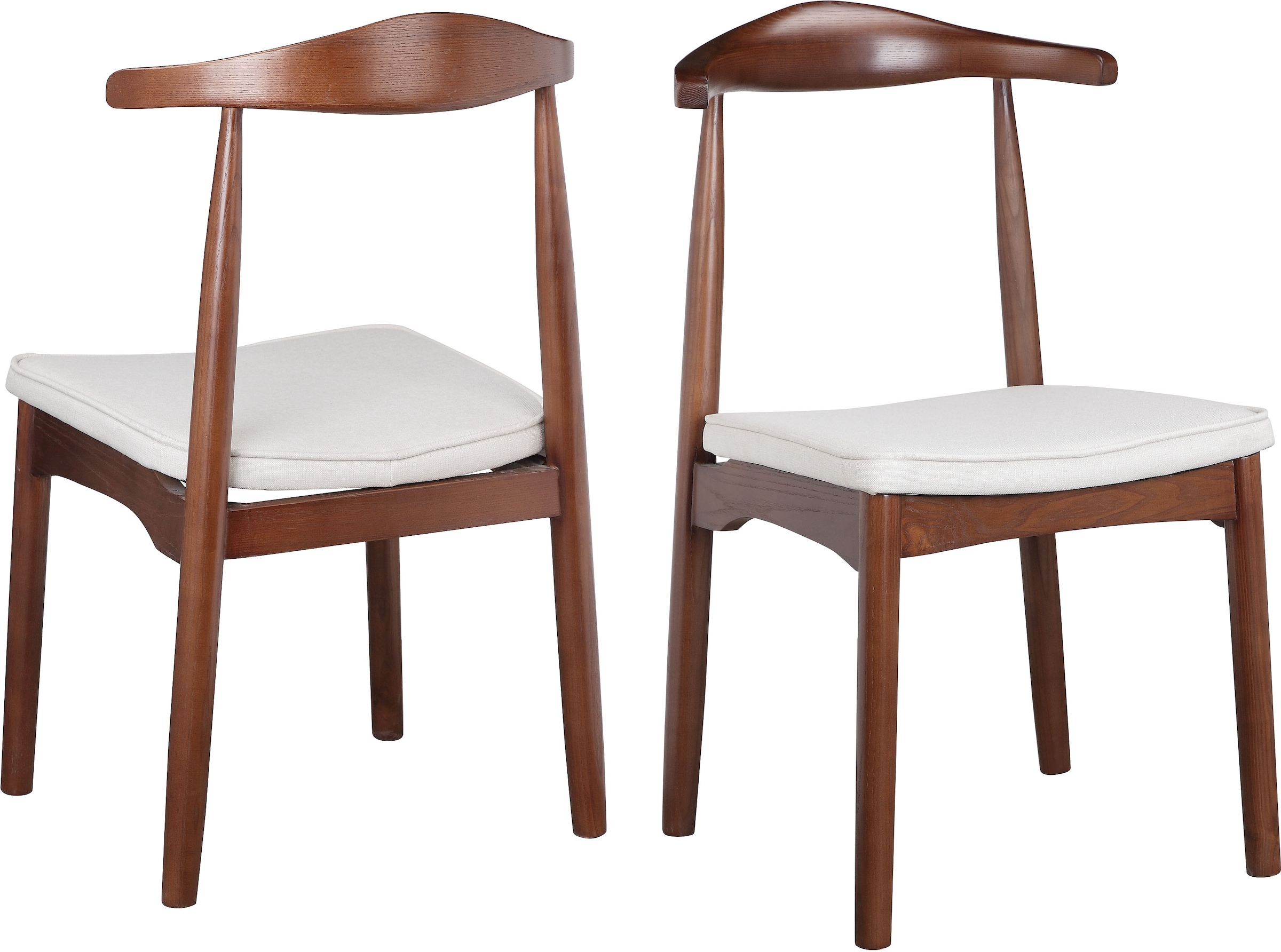 LeGer Home by Lena Gercke Esszimmerstuhl »Rianne«, (Set), 2 St., Gestellrahmen aus massivem Eschenholz, Sitzfläche mit Webstoffkissen