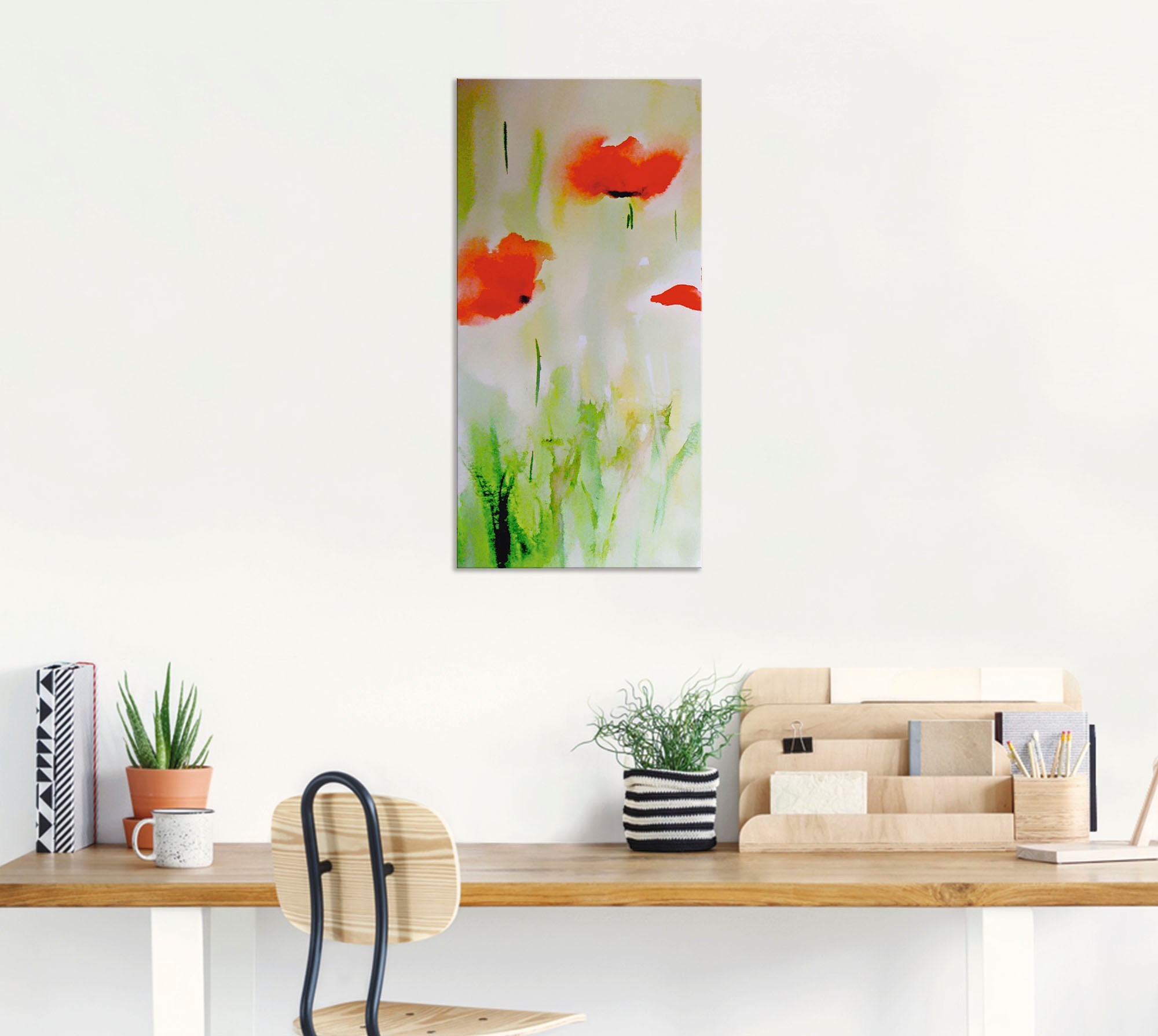 Artland Wandbild »Mohn Aquarell«, Blumen, (1 St.), als Alubild, Leinwandbild, Wandaufkleber oder Poster in versch. Grössen