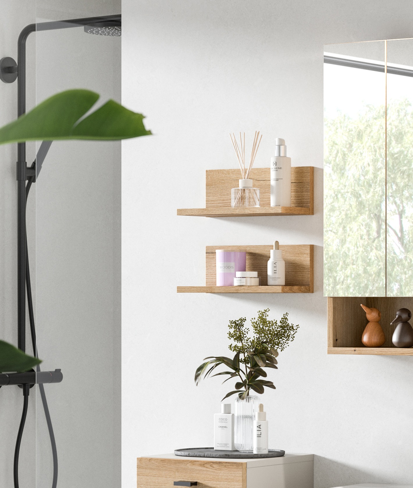 welltime Wandregal "VANN, 2er Set Wandboard, inkl. Montagematerial zur Wandmontage"
