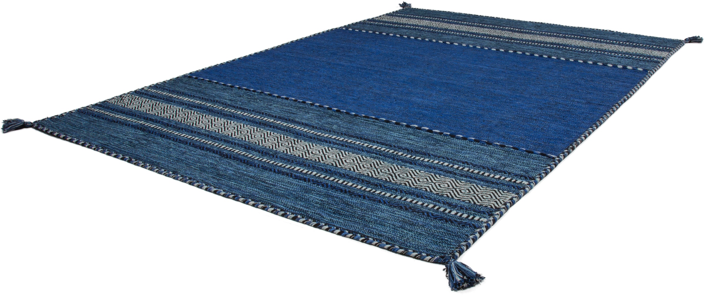 Kayoom Teppich »Alhambra 335«, rechteckig, 5 mm Höhe, Maschinell gewebter Flachflor-Teppich, 100% Baumwolle, Ethno-Design