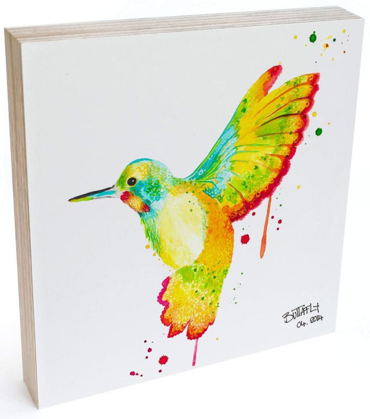 Wall-Art »Tischdeko günstig kaufen (1 St.) Kolibri Vogel«, Holzbild Holzbild