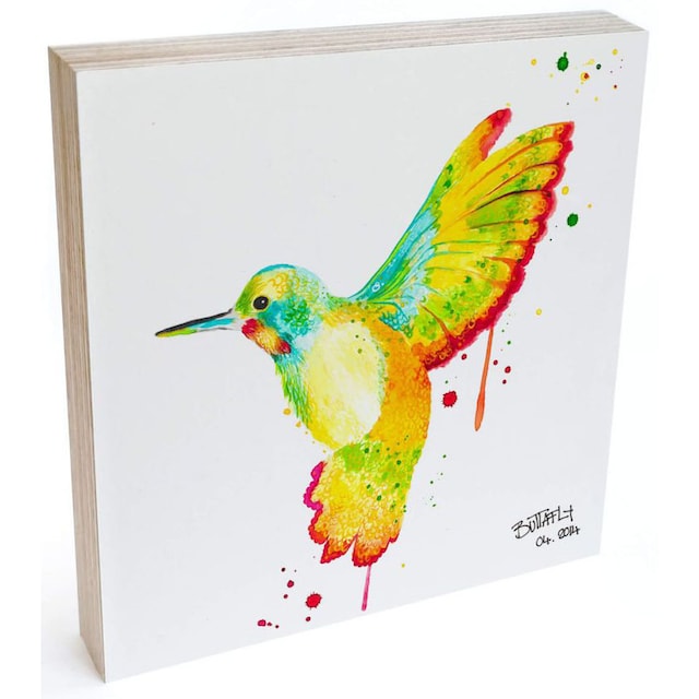 Wall-Art Holzbild »Tischdeko Kolibri Holzbild Vogel«, (1 St.) günstig  kaufen